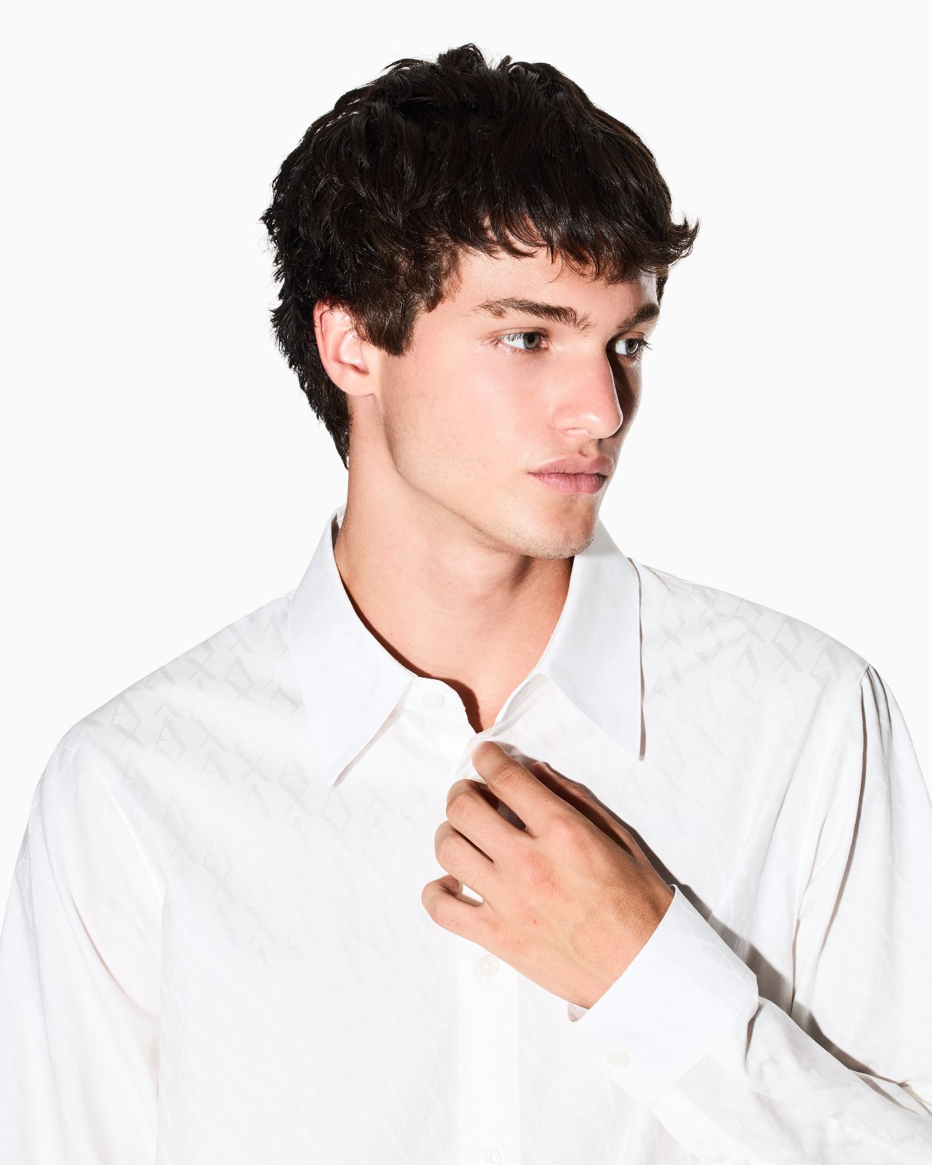 Regular fit cotton jacquard shirt Slide 4
