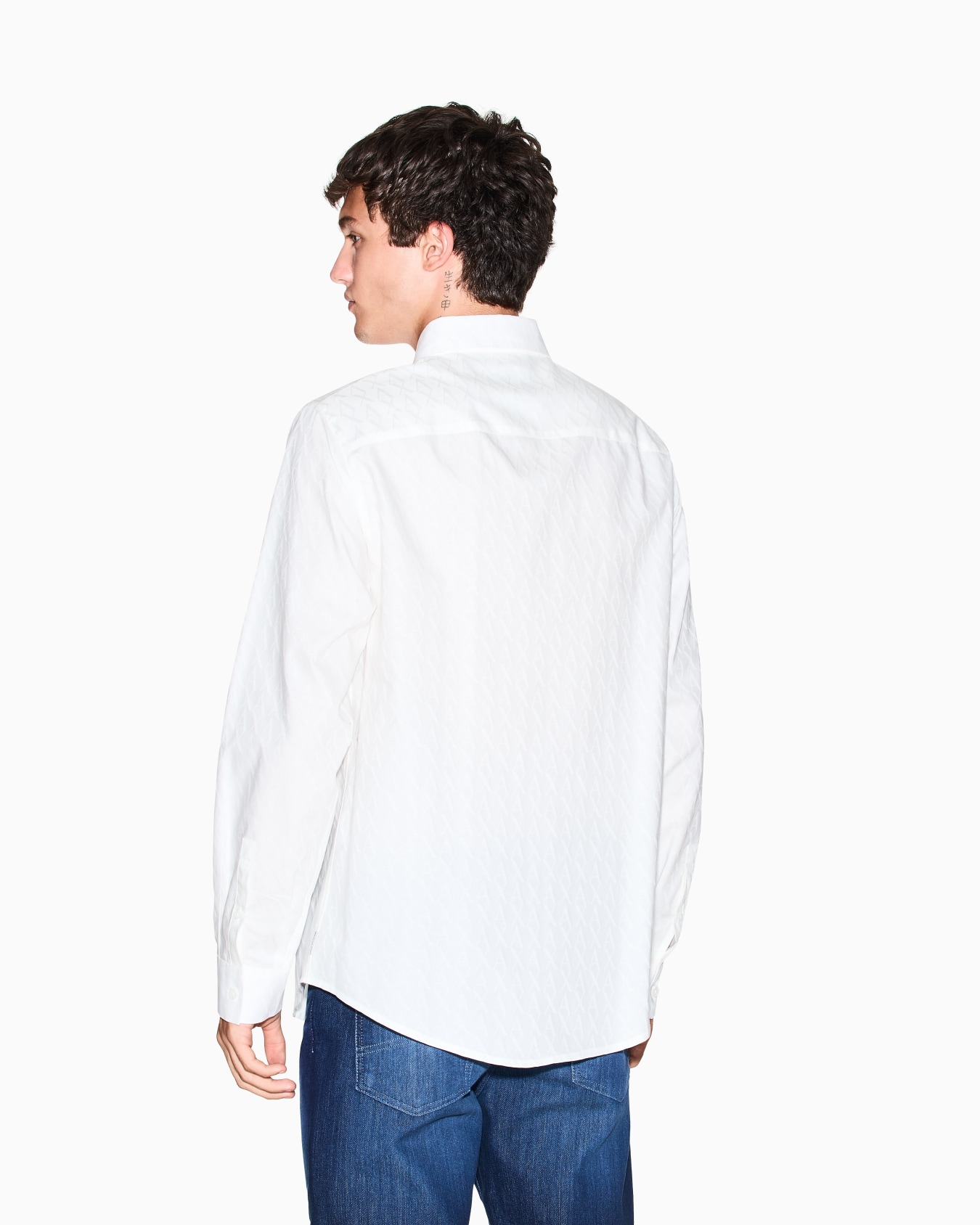 Regular fit cotton jacquard shirt Slide 2