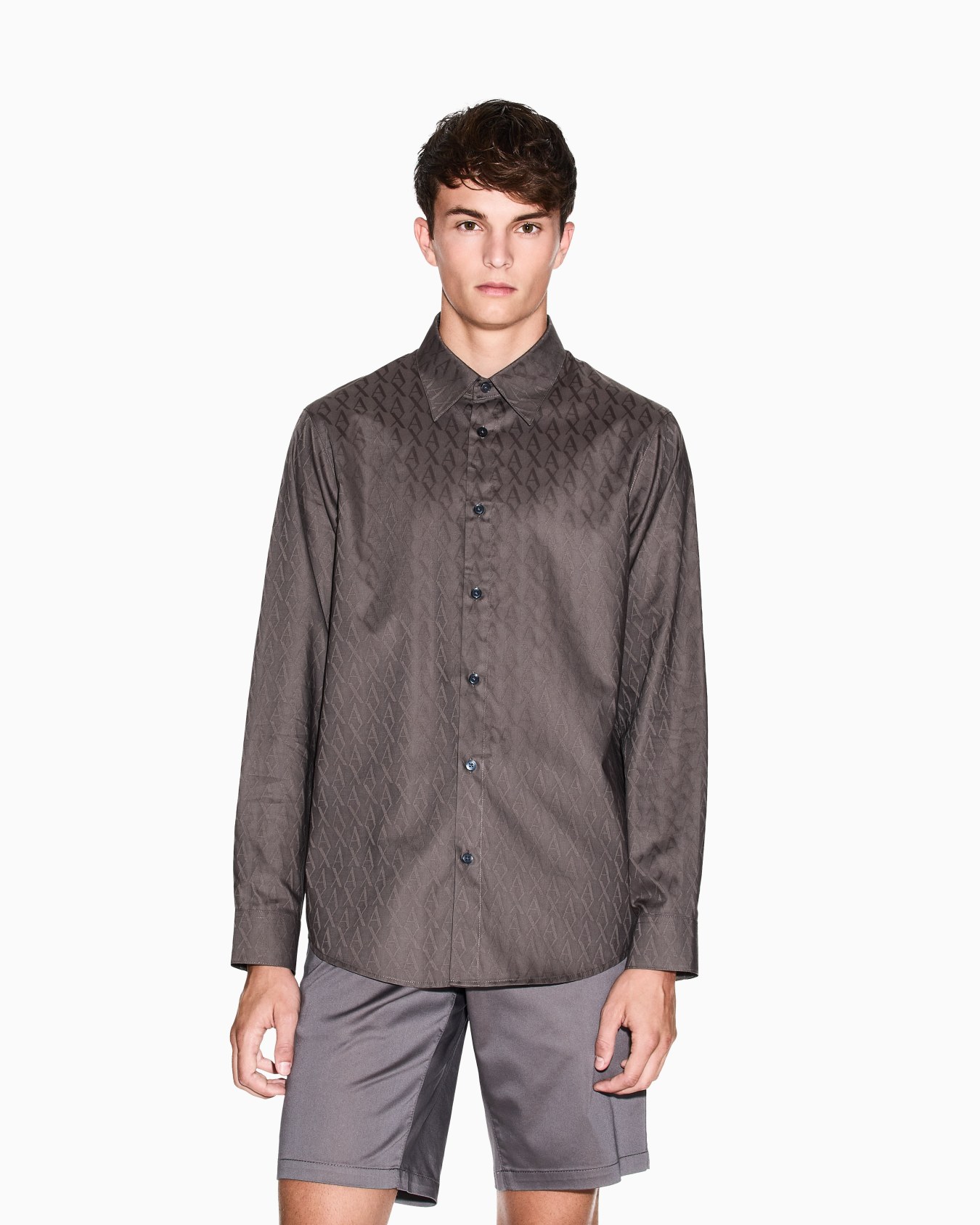 Chemise en jacquard de coton coupe régulière Diapositive 3