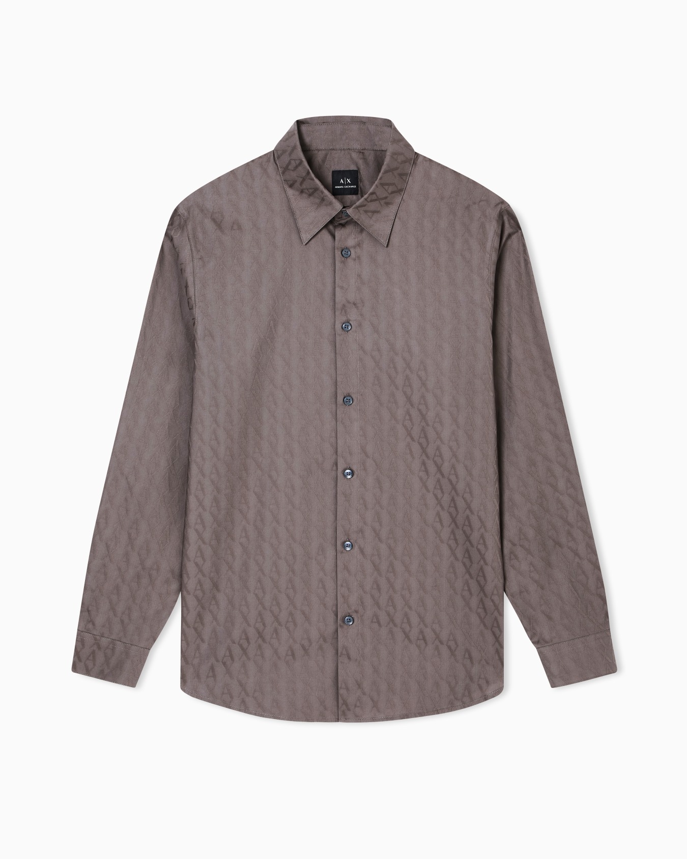 Chemise en jacquard de coton coupe régulière Diapositive 0