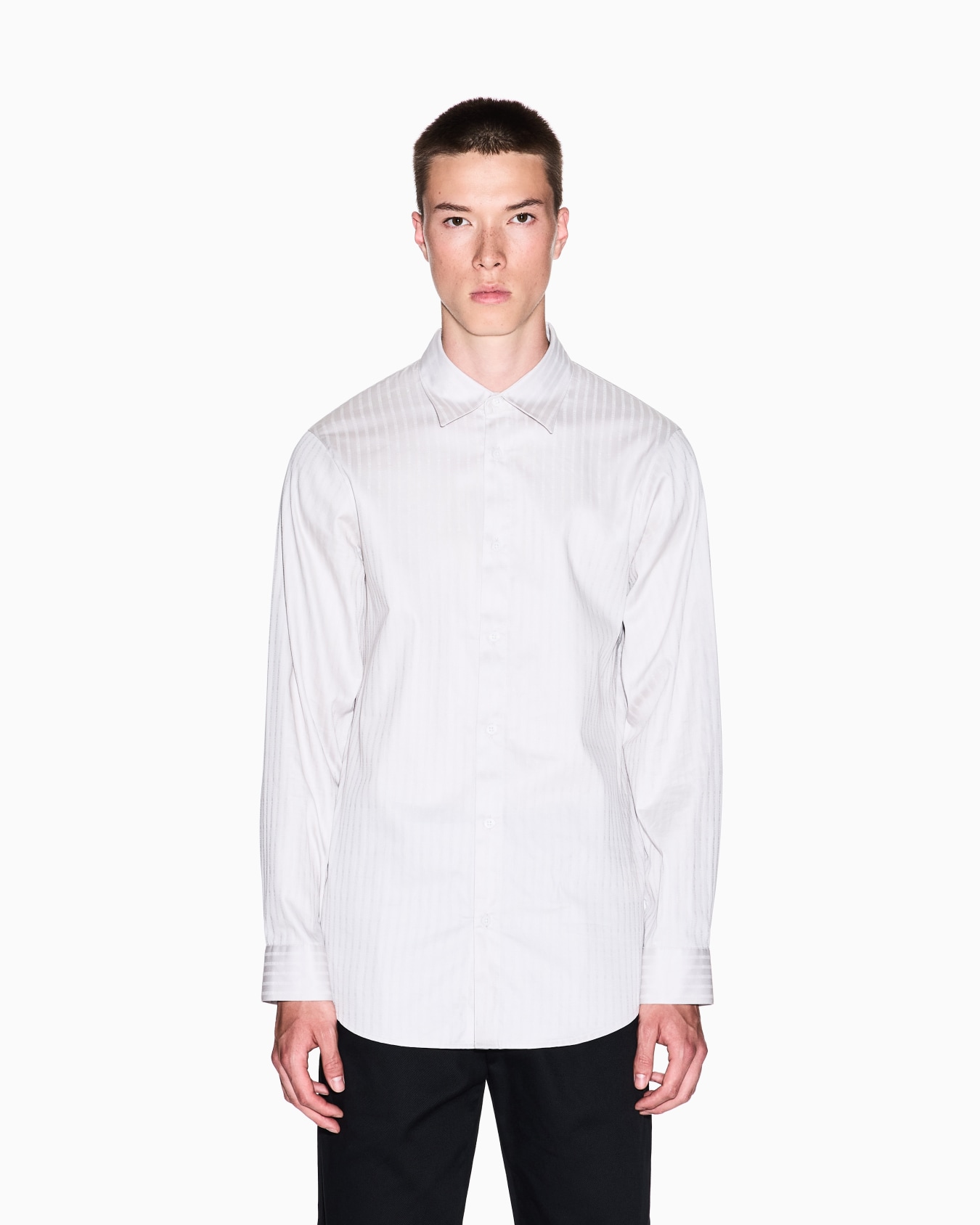 Chemise en coton jacquard coupe régulière Diapositive 3