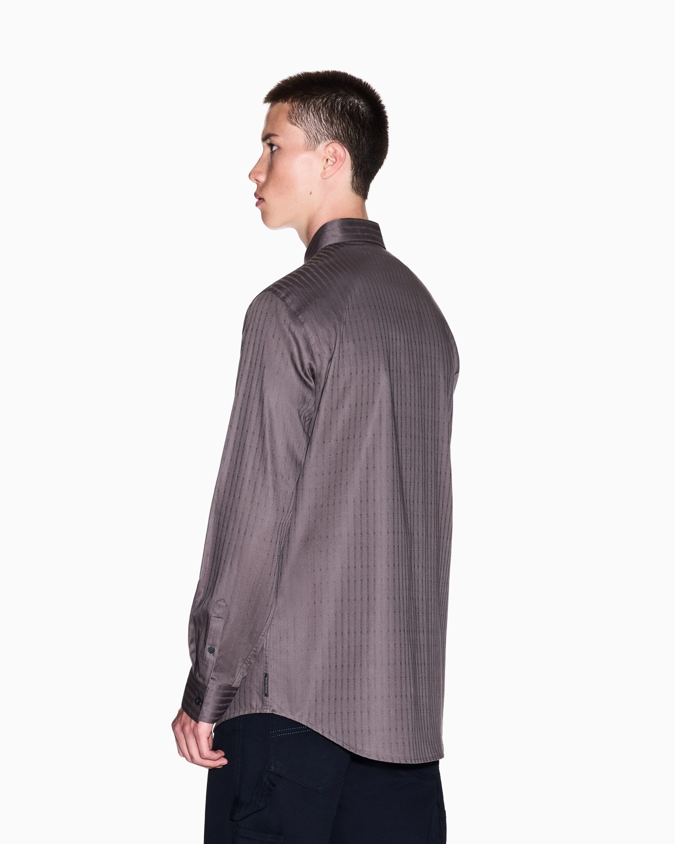 Regular fit jacquard cotton shirt Slide 2