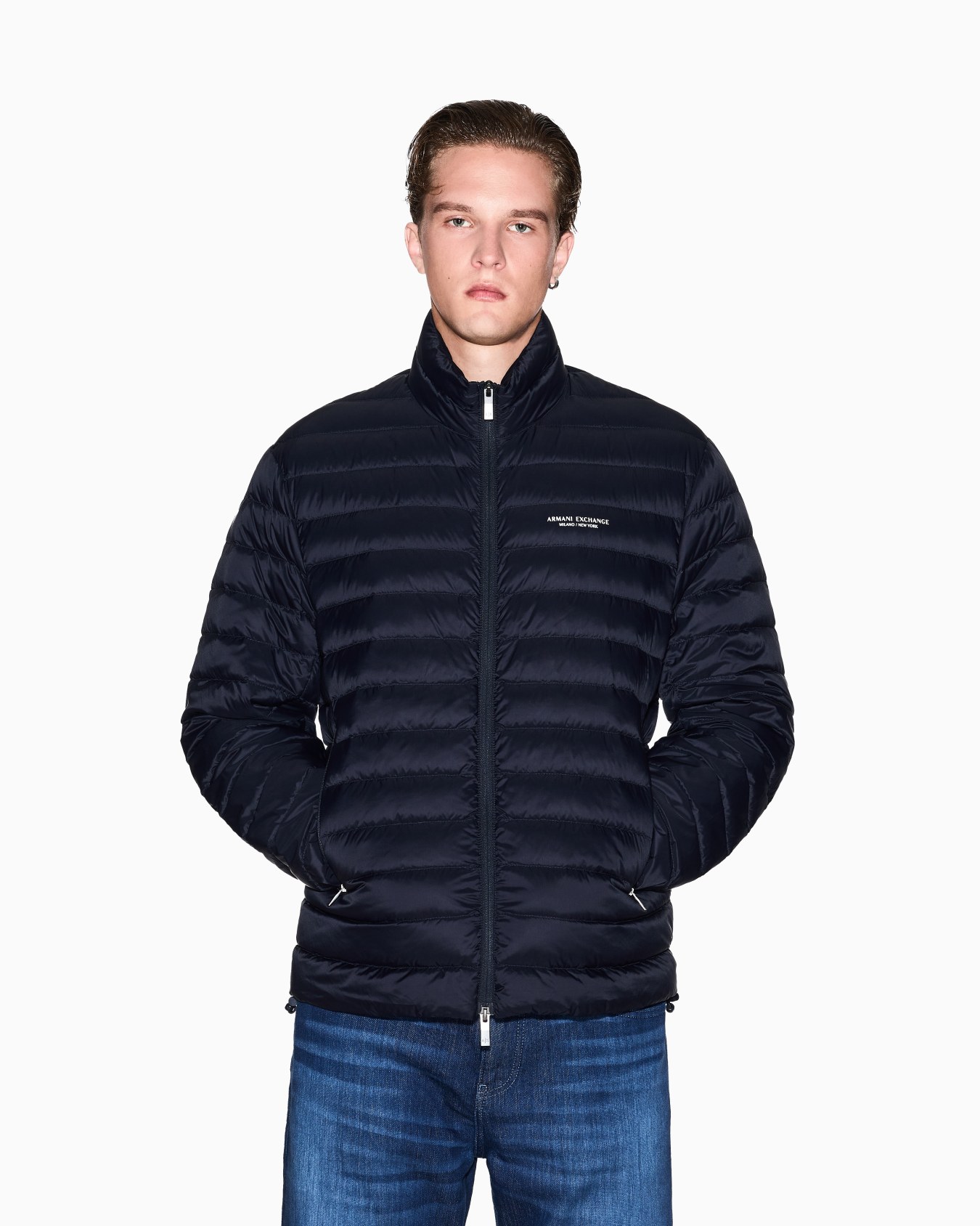 Quilted full zip down jacket Slide 3