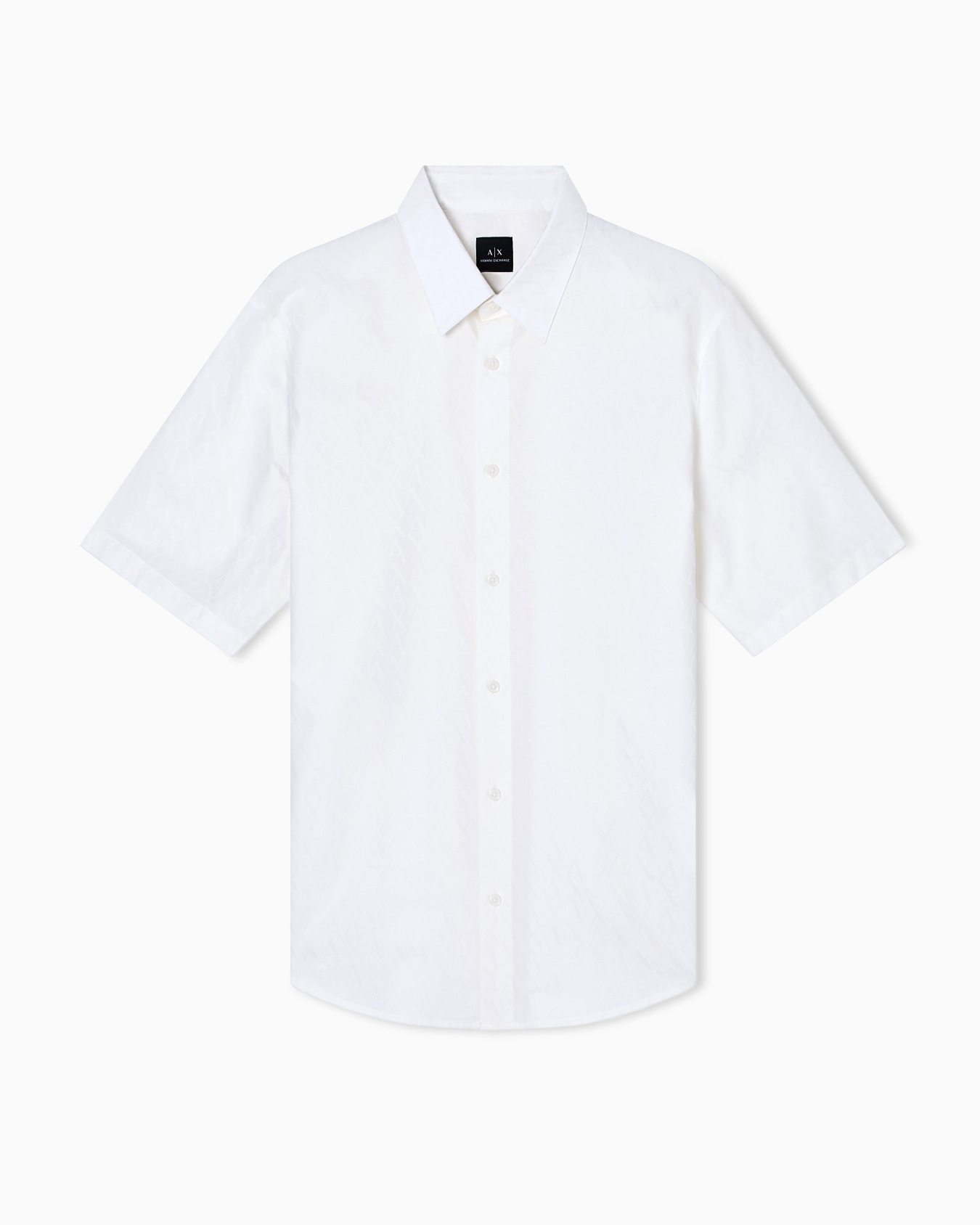 Camicia a maniche corte cotone jacquard Slide 0