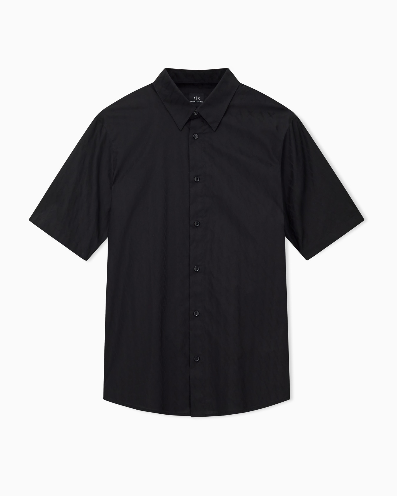 Kurzärmeliges Jacquard-Hemd aus Baumwolle Folie 0