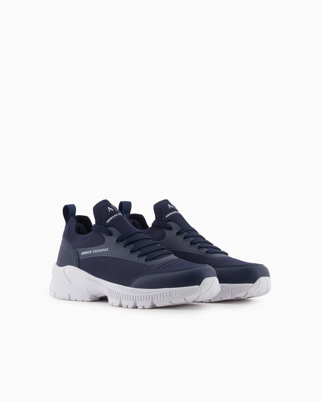 Fabric and mesh sneakers with logo Slide 1