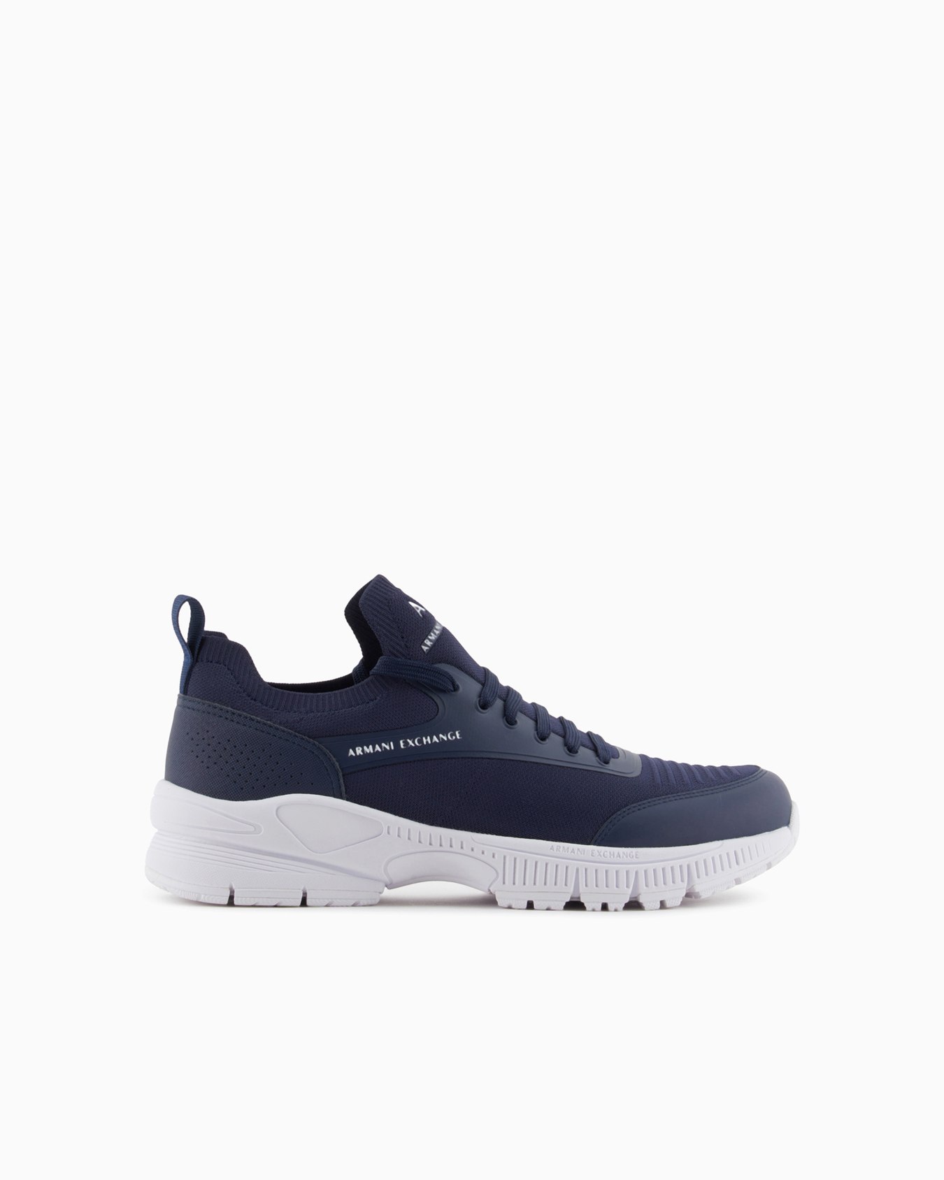 Fabric and mesh sneakers with logo Slide 0