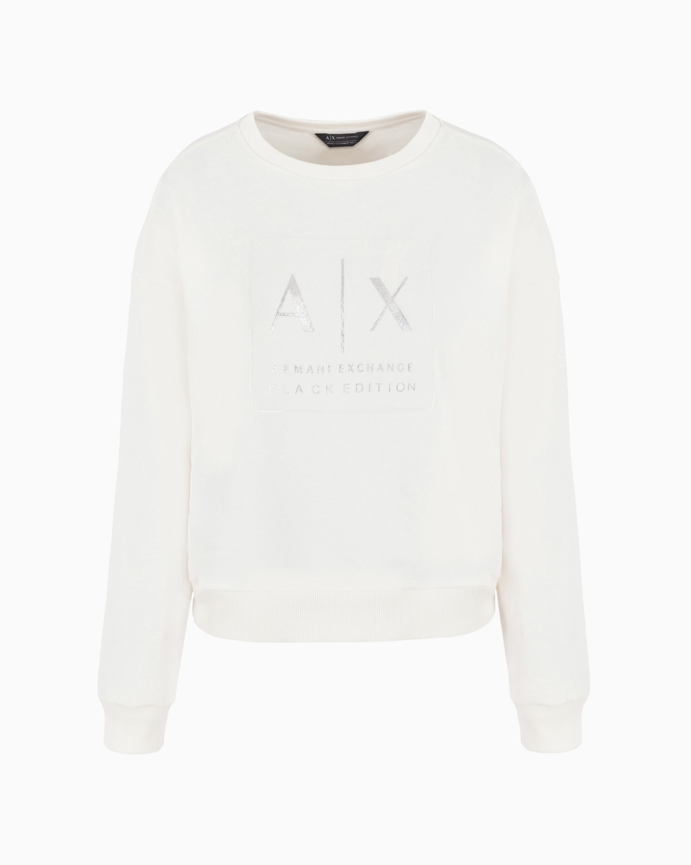 Crewneck sweatshirt with logo print and metal details Slide 0