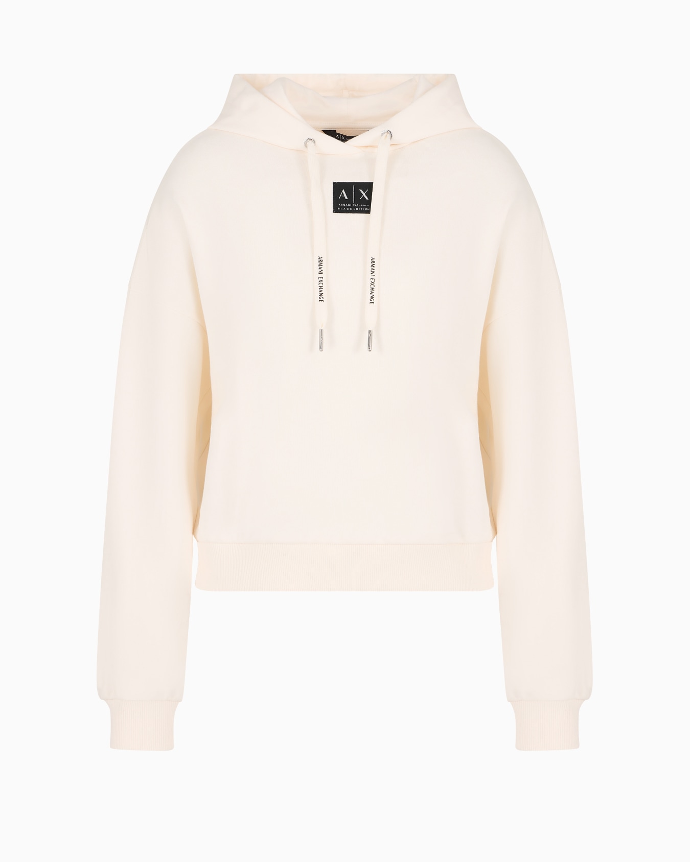 French terry hoodie with logo label Slide 0