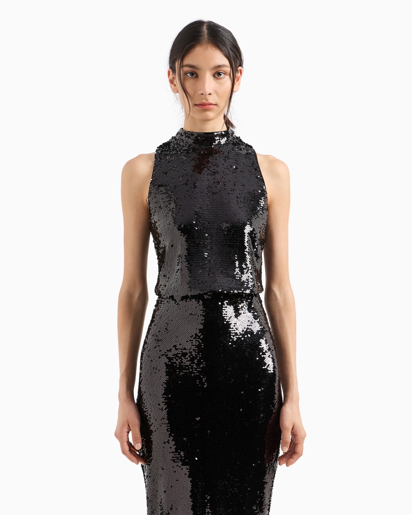 Top con cuello alto en lentejuelas Diapositiva 1