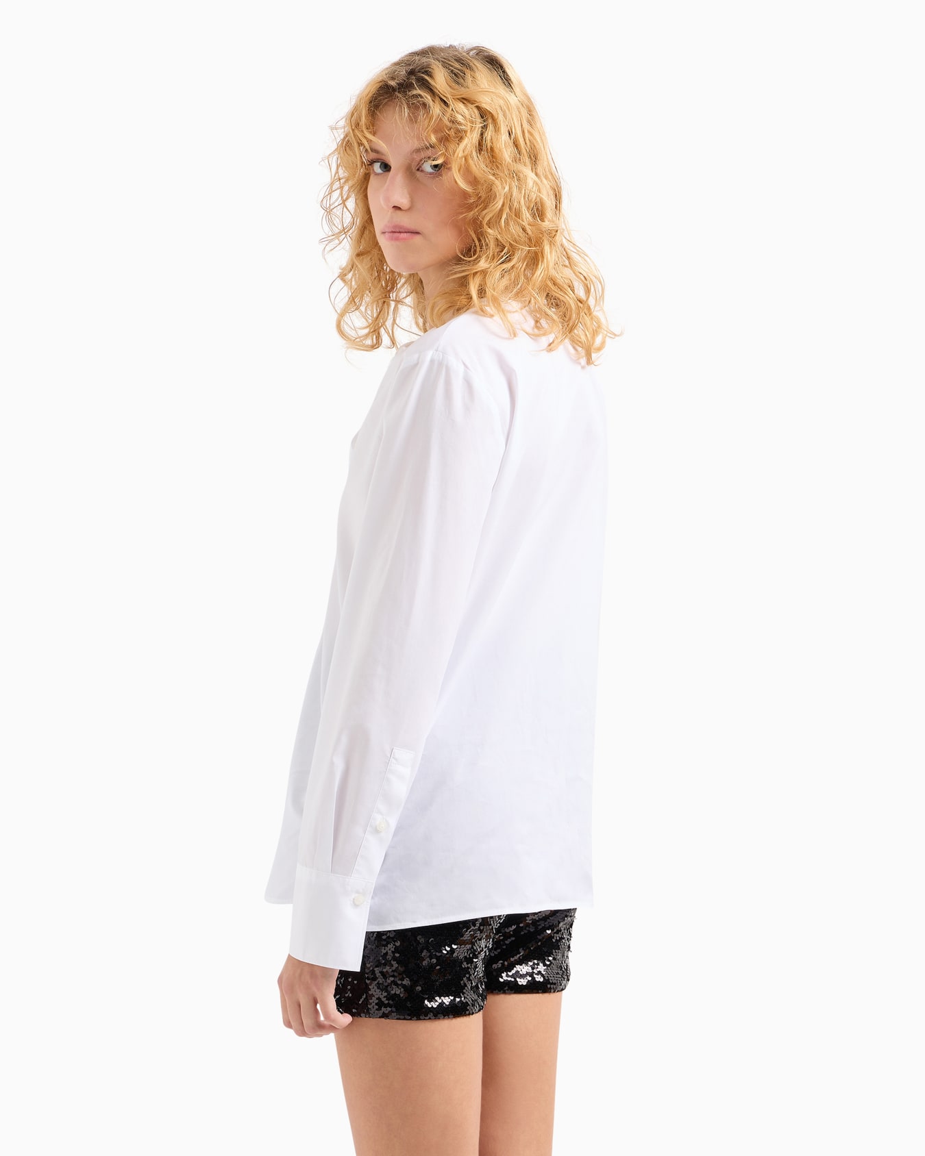 Lyocell blend shirt with bow on the neck Slide 2
