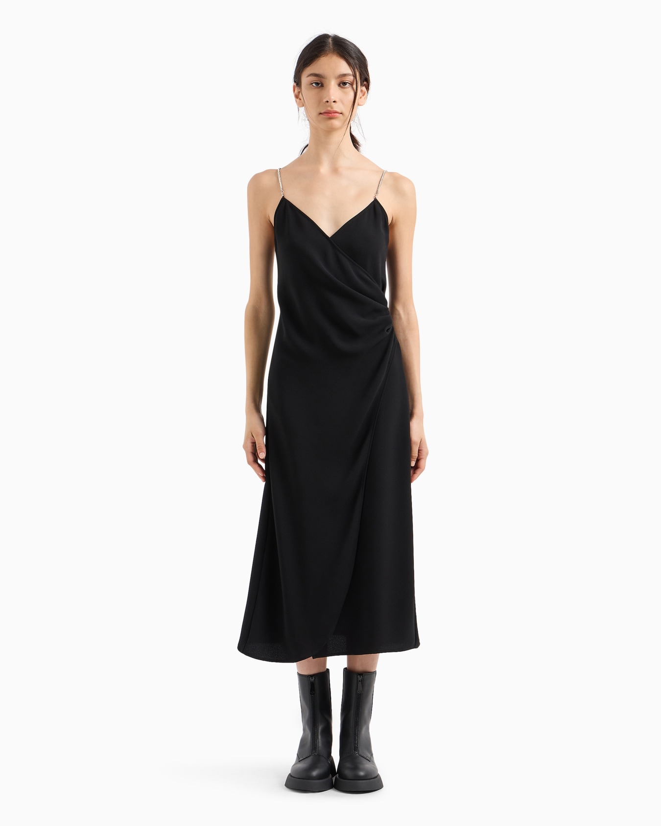 Long dress with rhinestone straps Slide 1