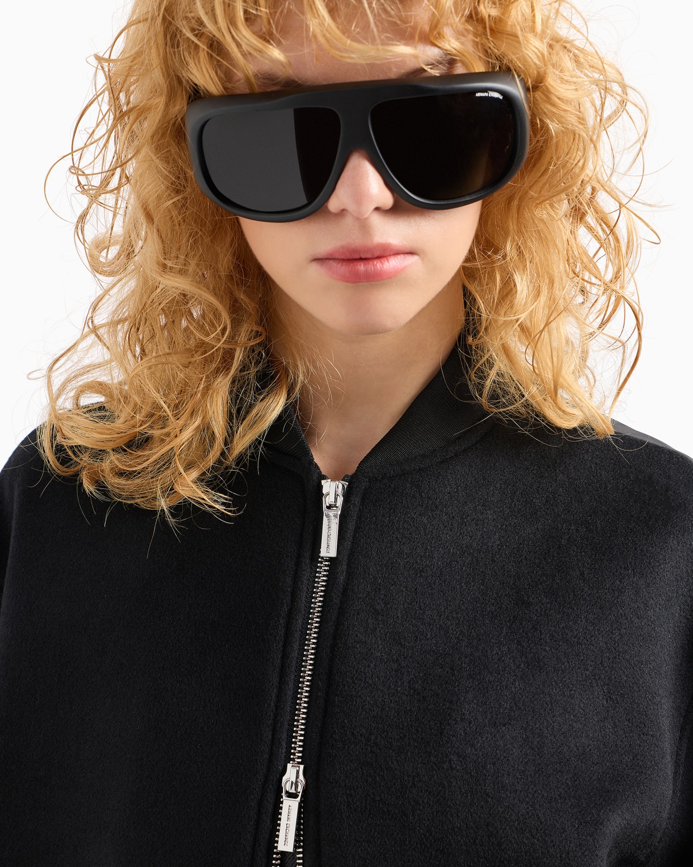 Bomber jacket with zip in cloth and technical fabric Slide 4