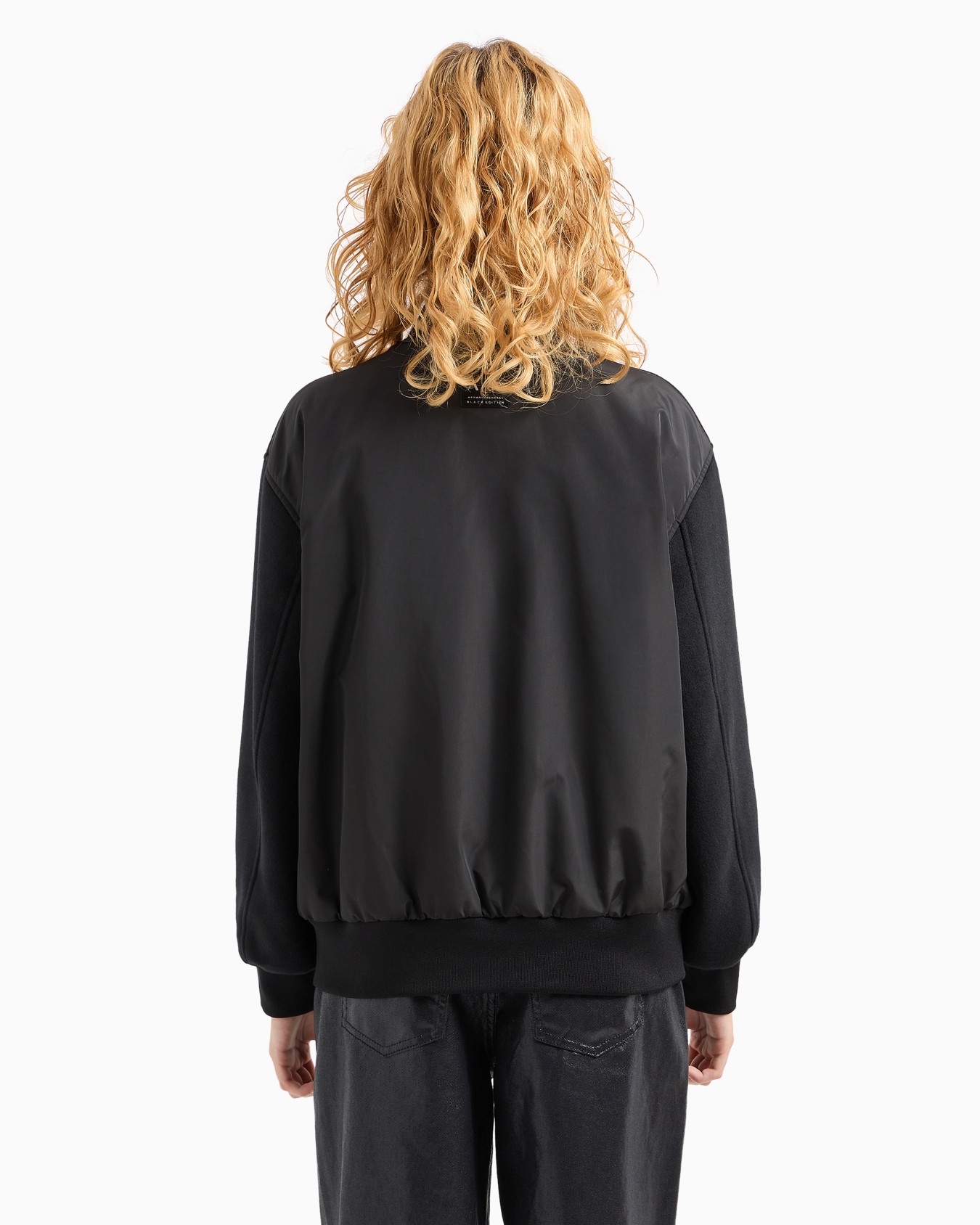 Bomber jacket with zip in cloth and technical fabric Slide 2
