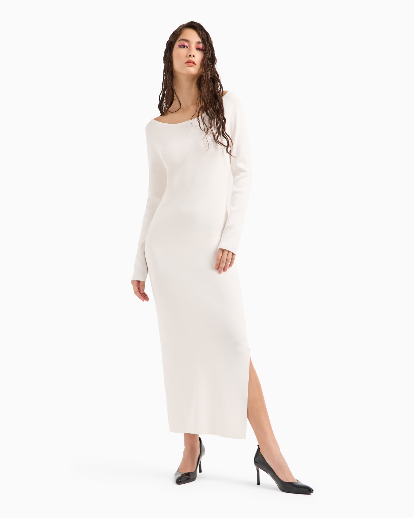 Robe fourreau longue en tissu stretch Diapositive 1