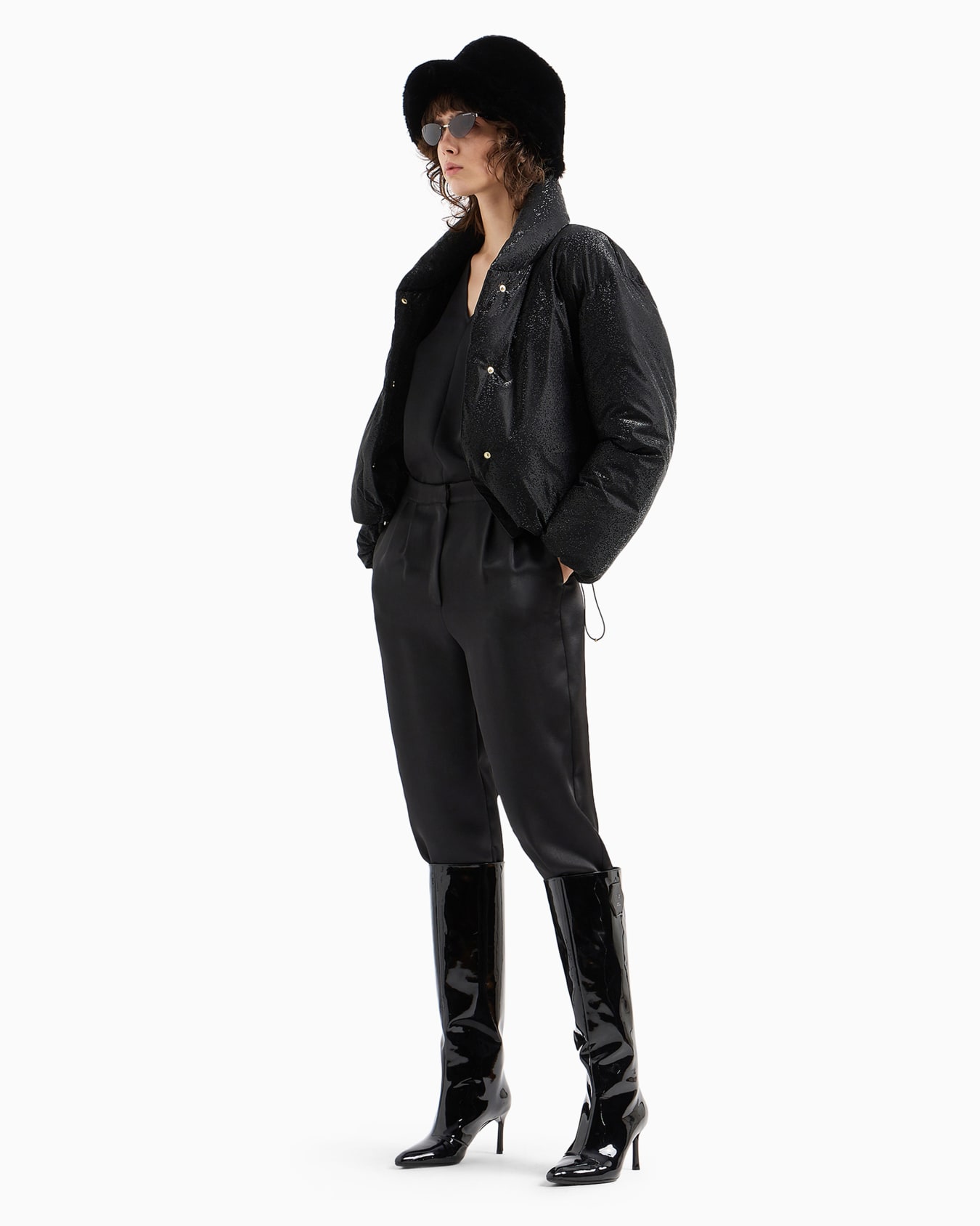 Chaqueta con cremallera completa y exterior de tejido recubierto Diapositiva 3