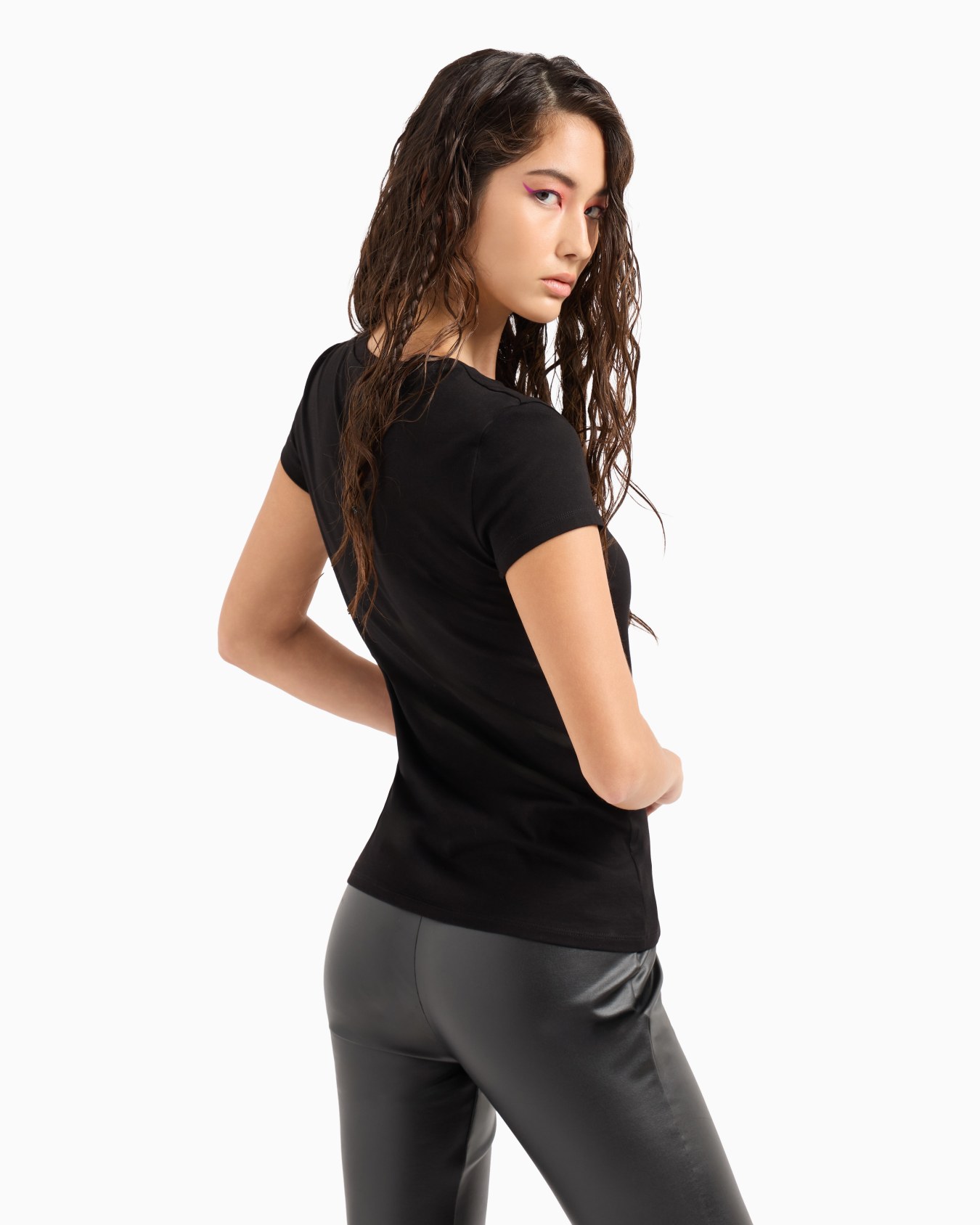 Slim fit T-shirt with logo label Slide 2