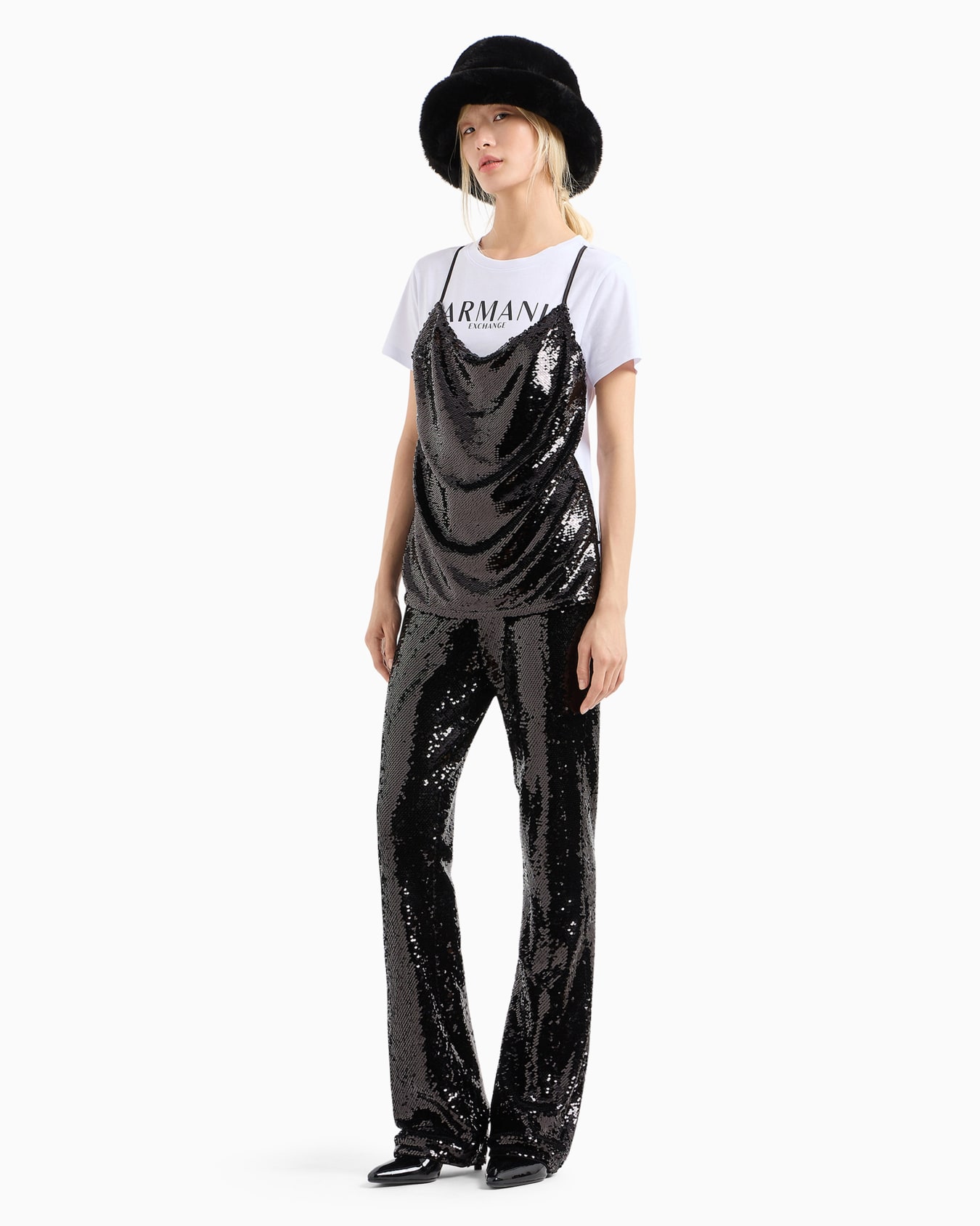 Camiseta con top de lentejuelas en la parte delantera Diapositiva 3