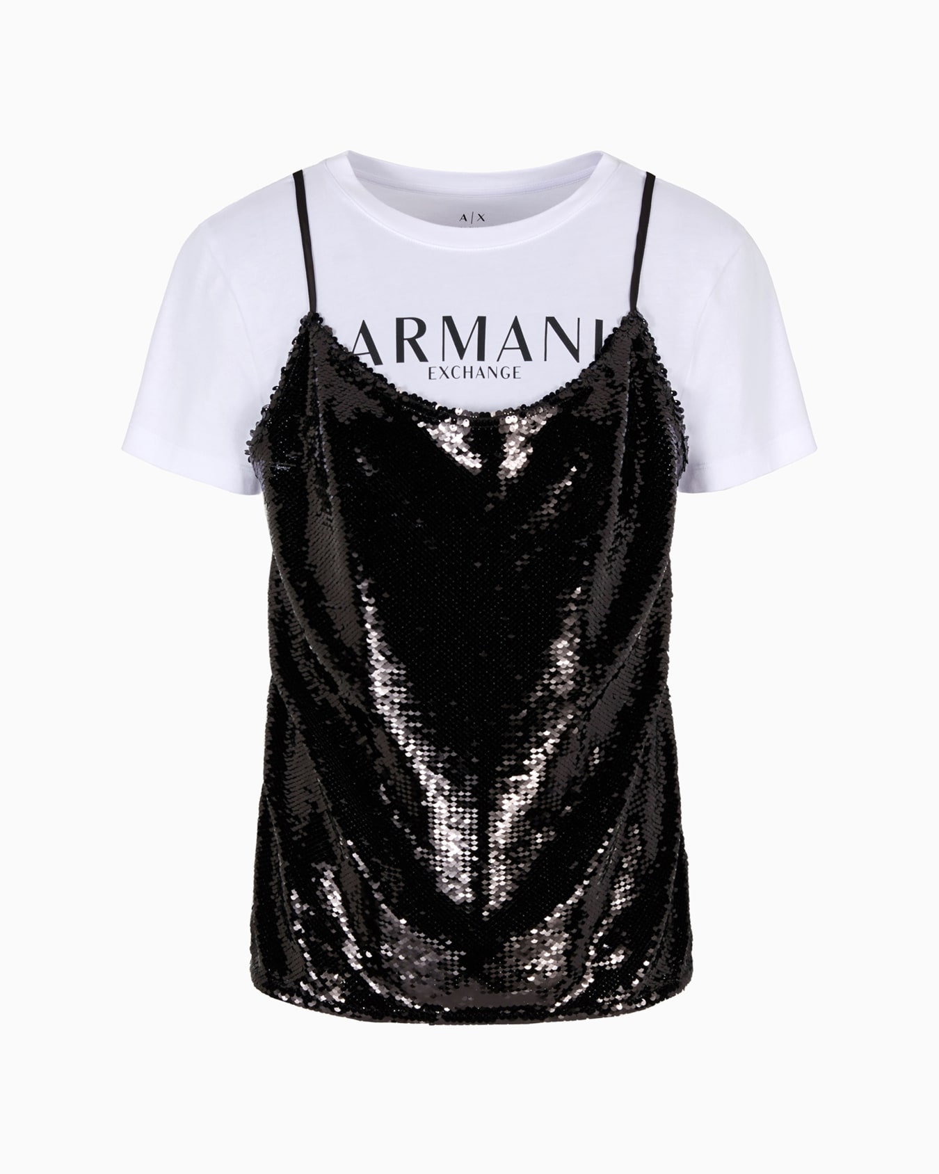 Camiseta con top de lentejuelas en la parte delantera Diapositiva 0