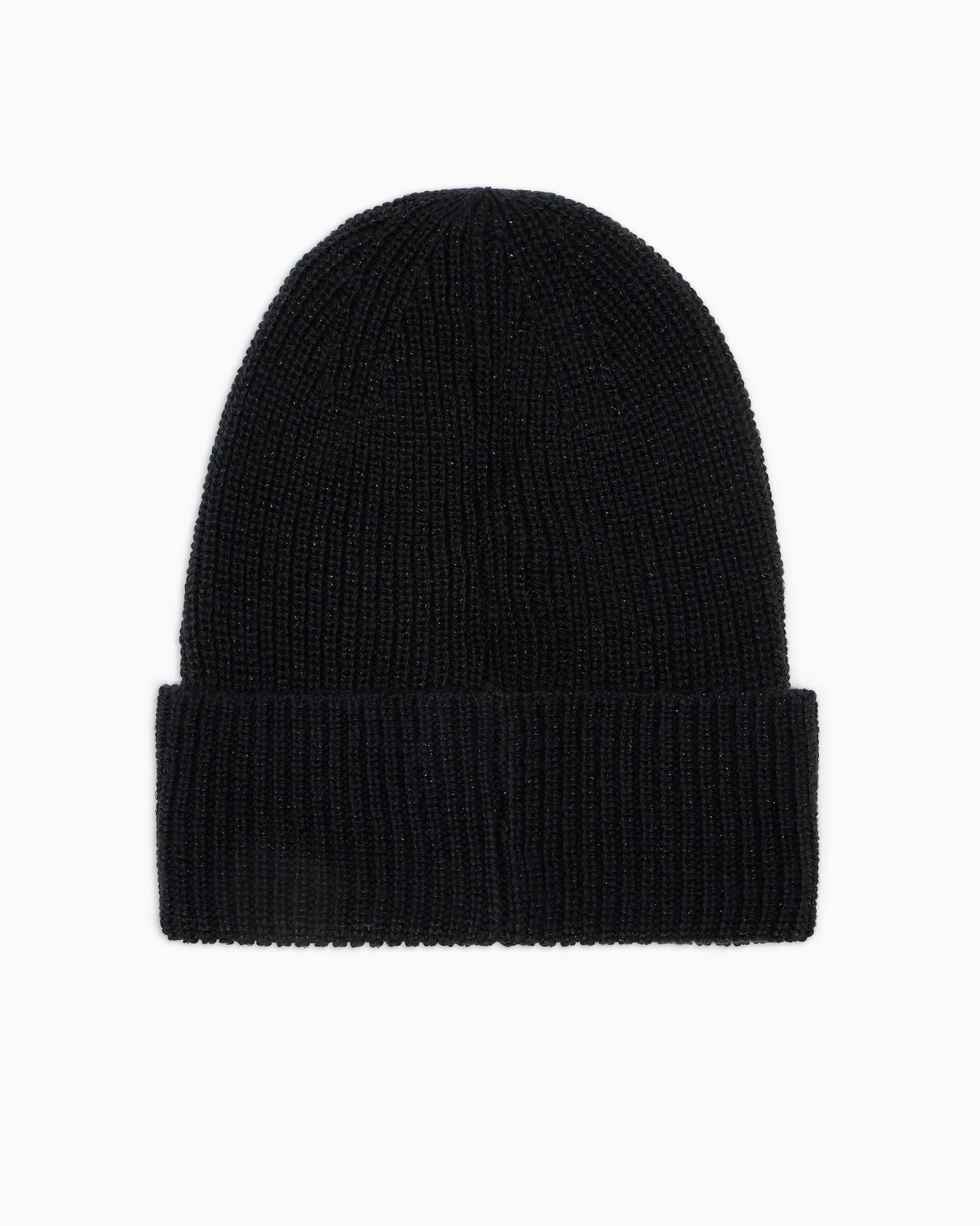 Ribbed beanie hat with lurex yarn Slide 1