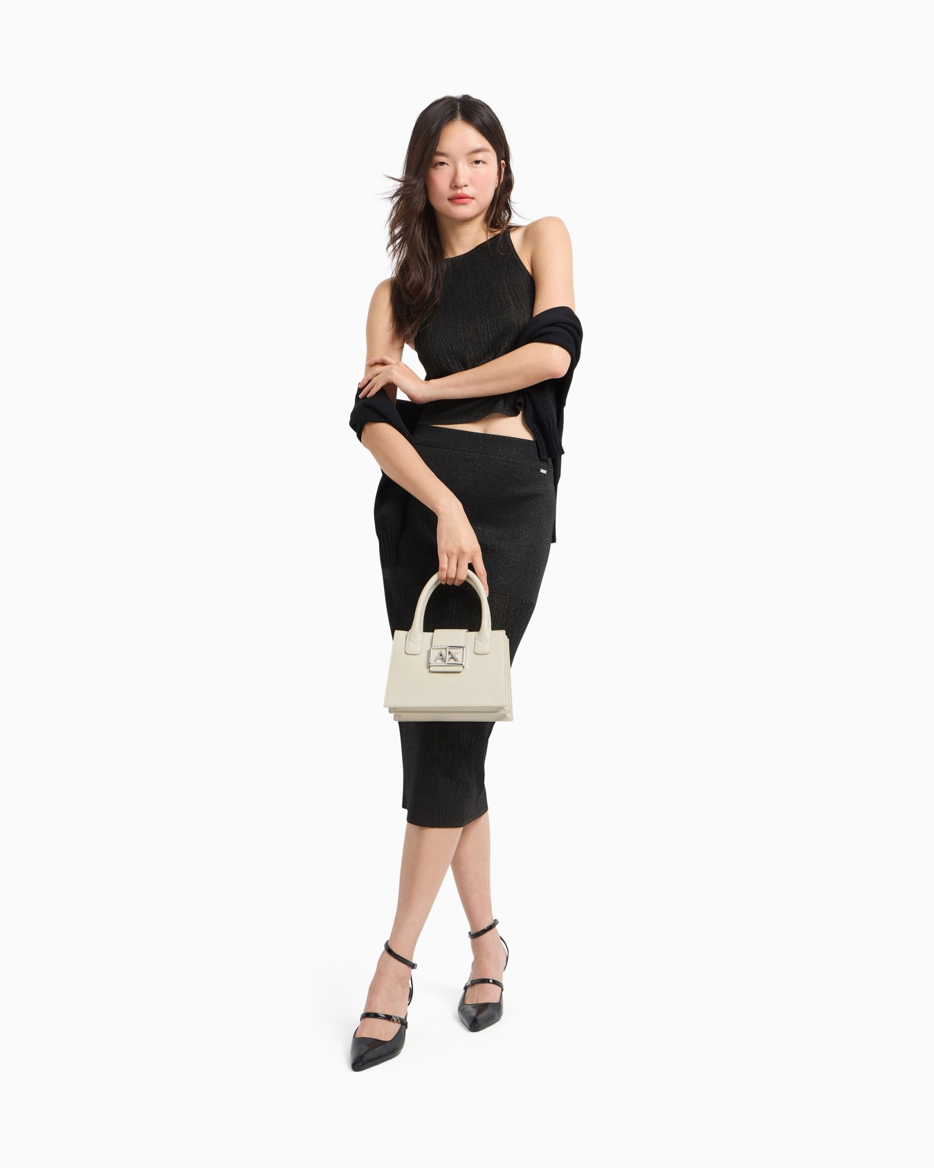 Lurex yarn pencil skirt Slide 1