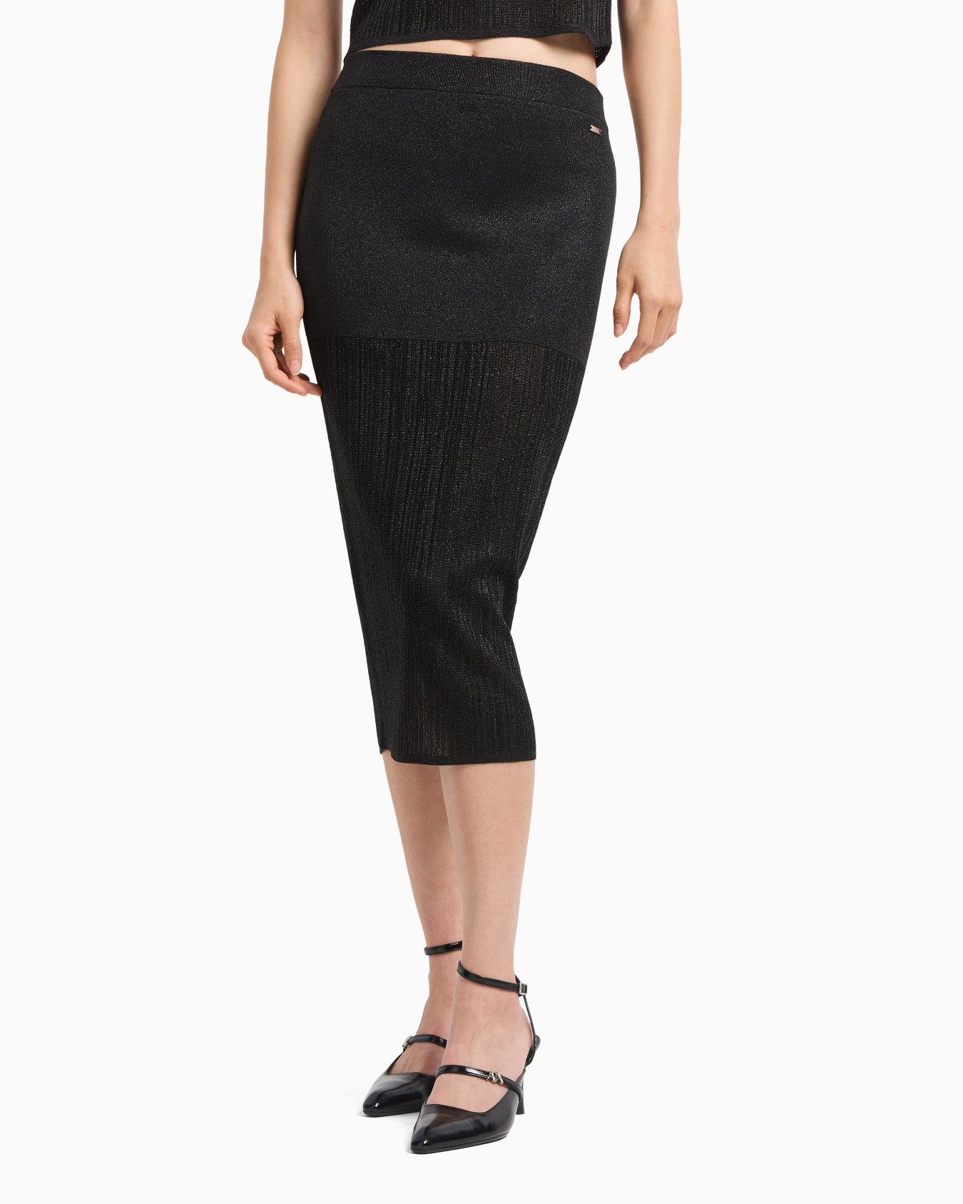 Lurex yarn pencil skirt Slide 3