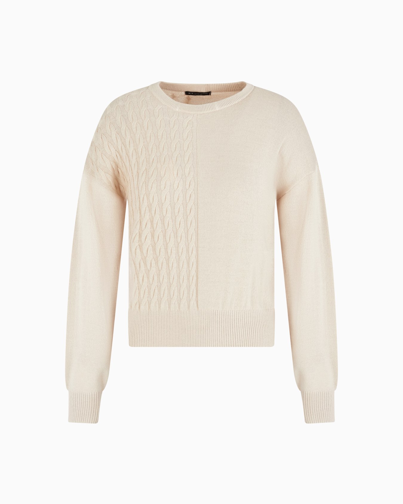 Wool blend sweater with cables Slide 0