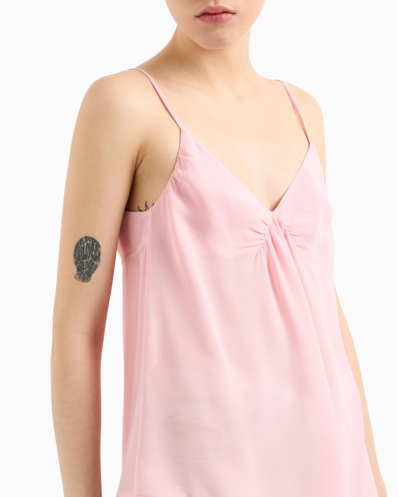 Viscose crepe top with tie Slide 4