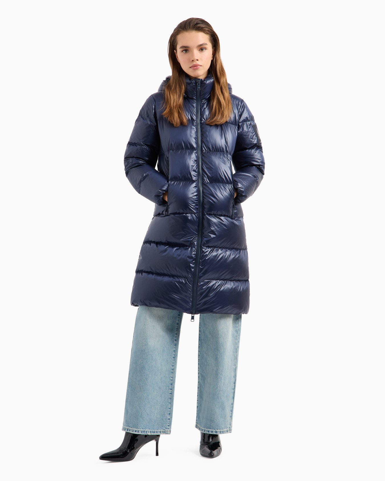 Icon Project Long Padded Jacket with Hood Slide 1