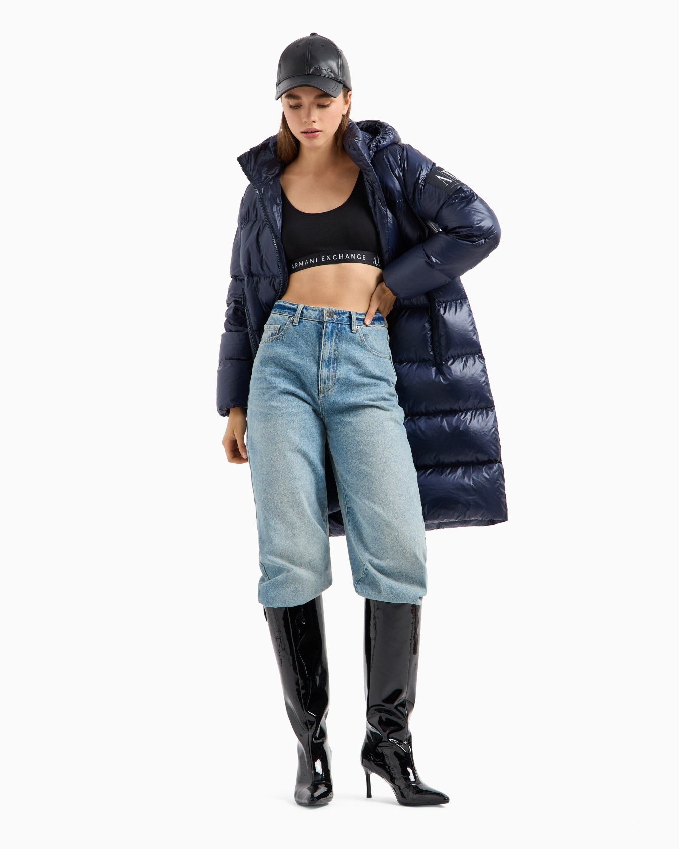 Icon Project Long Padded Jacket with Hood Slide 3