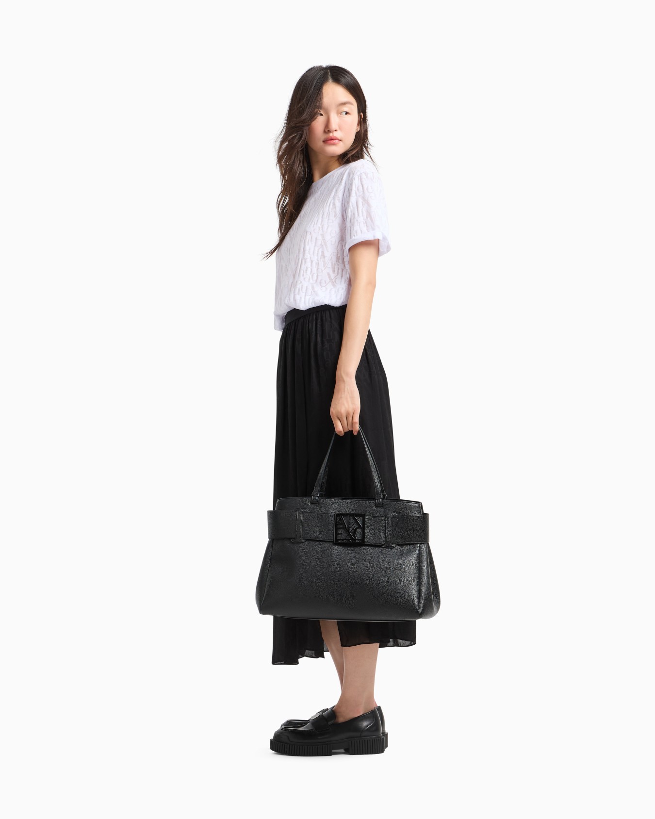 Large shoulder bag with ASV logo detail Slide 5