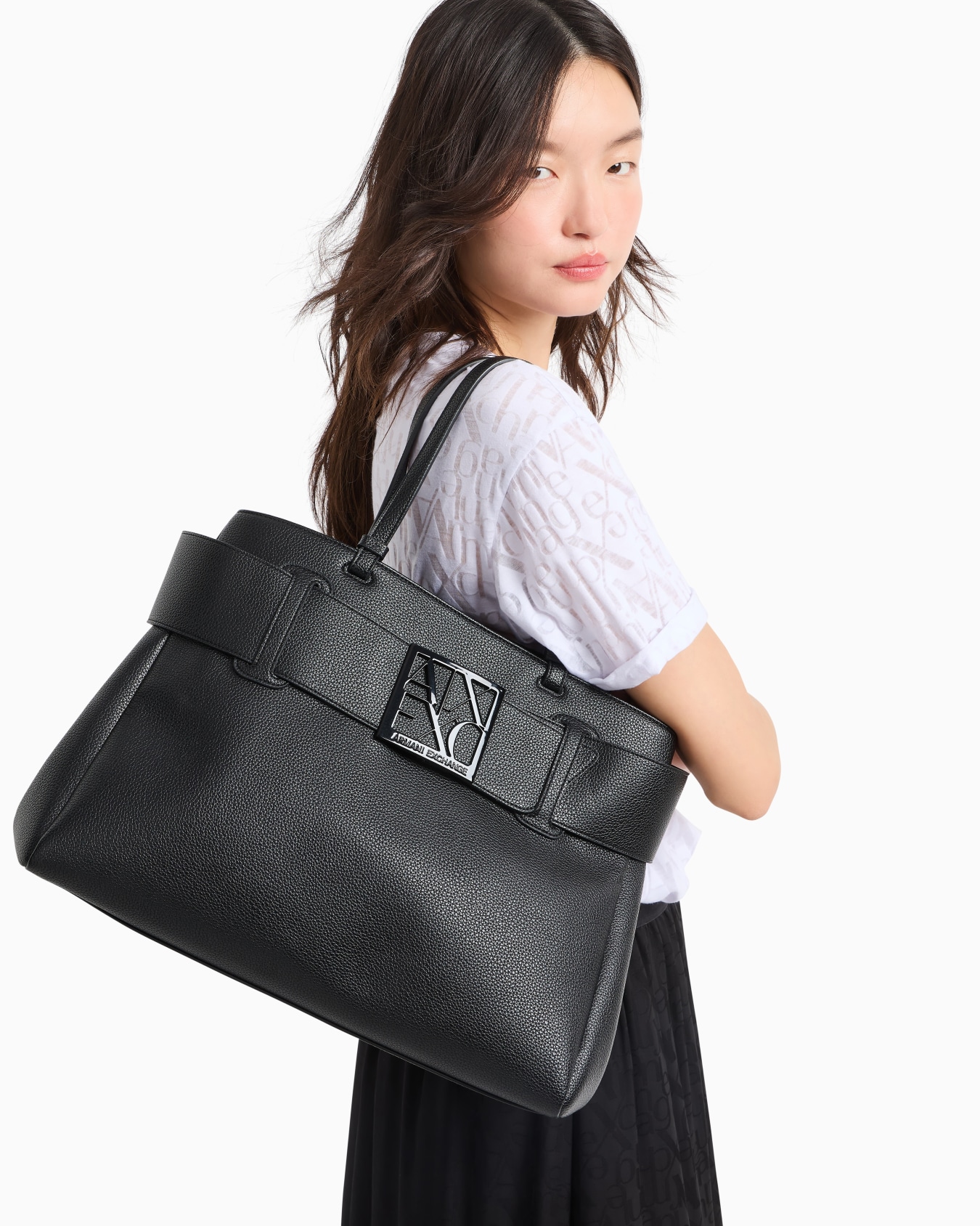 Large shoulder bag with ASV logo detail Slide 6