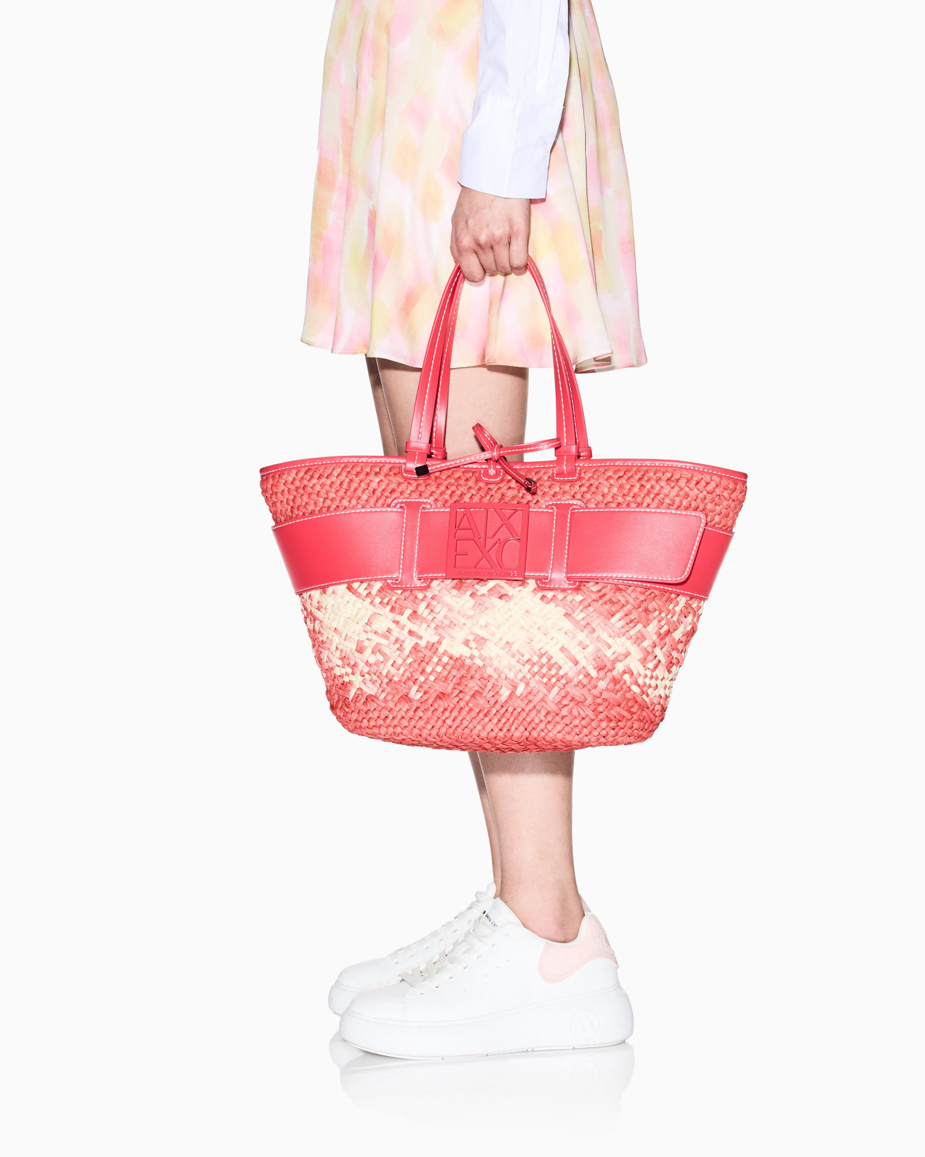 Straw shopper bag with logo band Diapositiva 5
