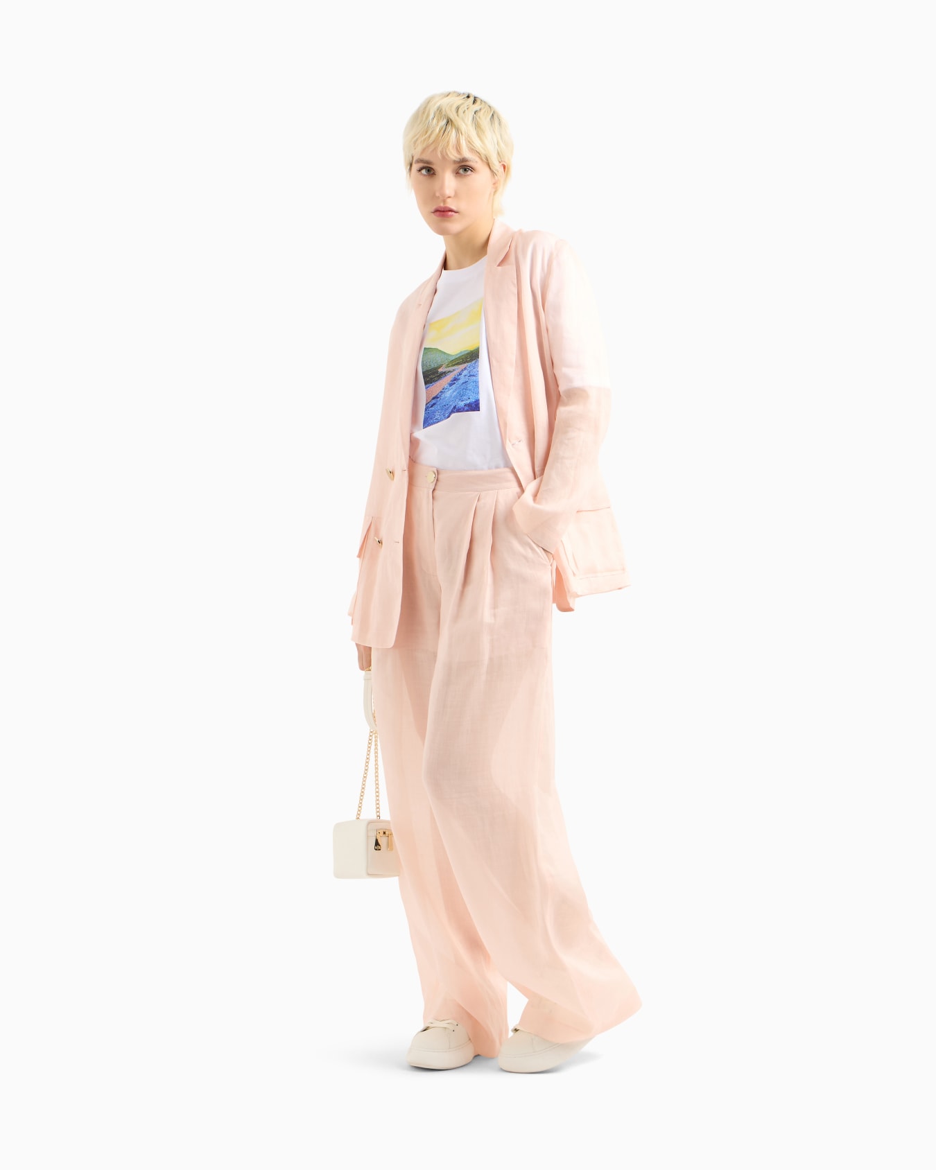 Cotton ramie pleated trousers Slide 1