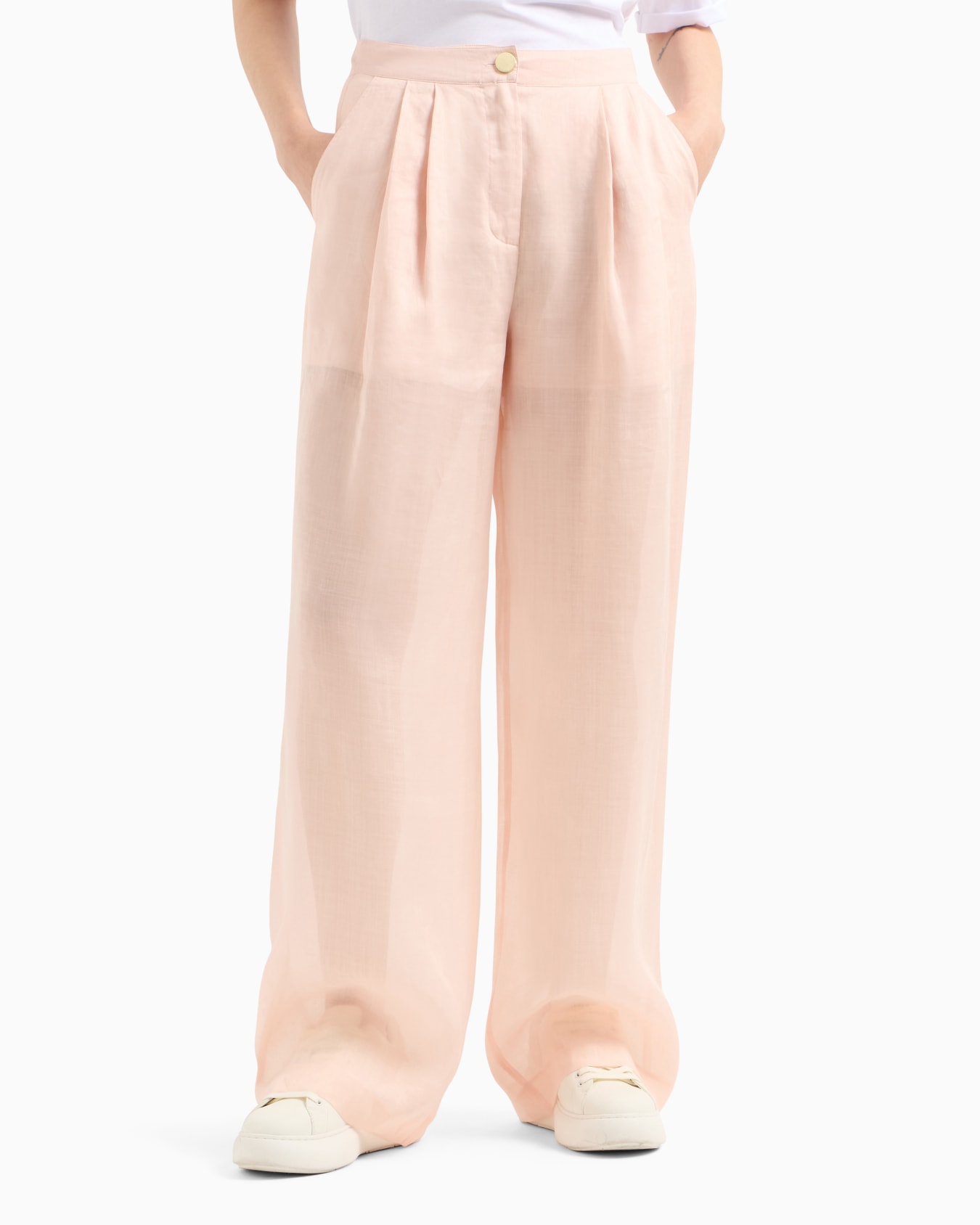 Cotton ramie pleated trousers Slide 3