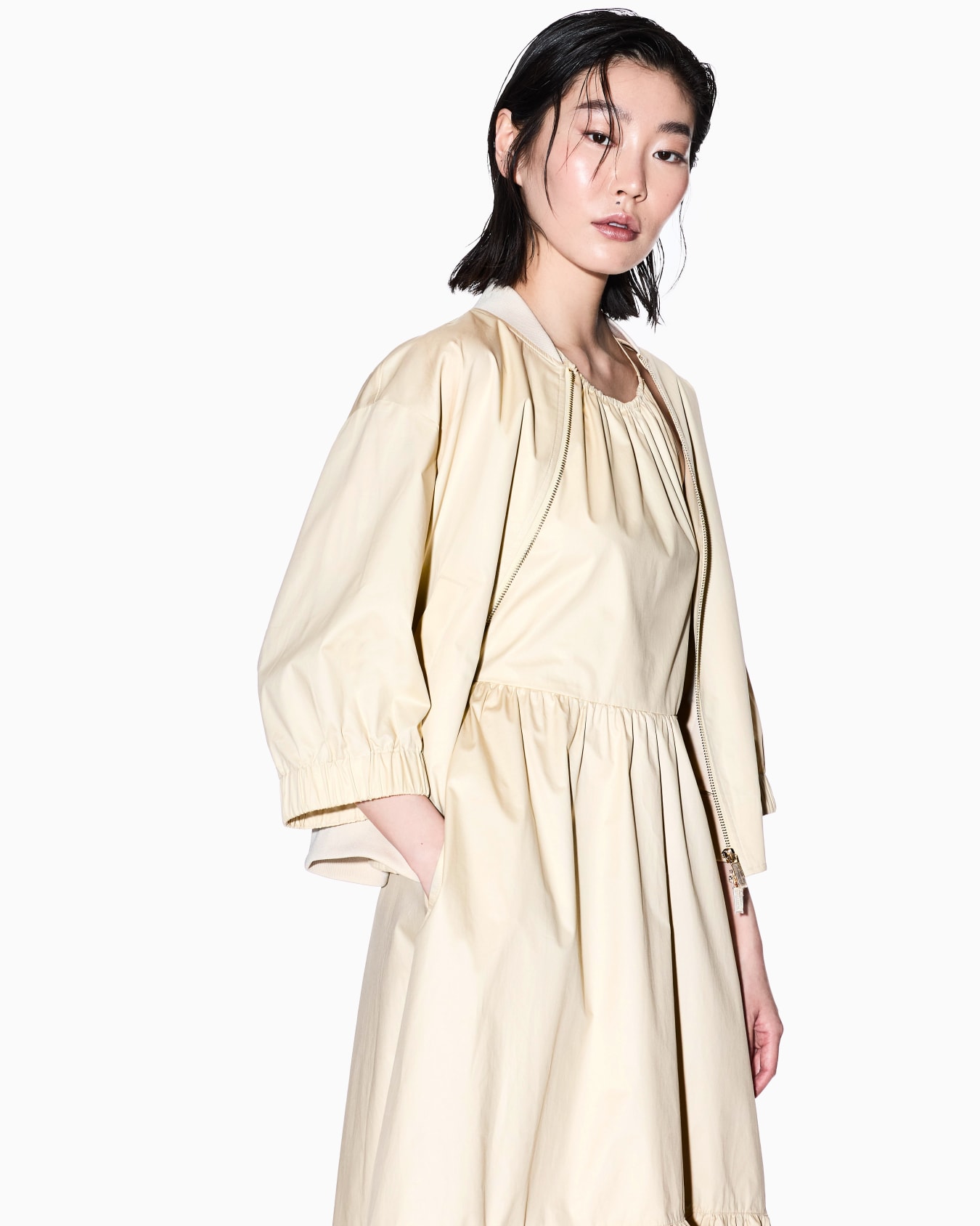 Robe midi à volants en coton ASV Diapositive 3