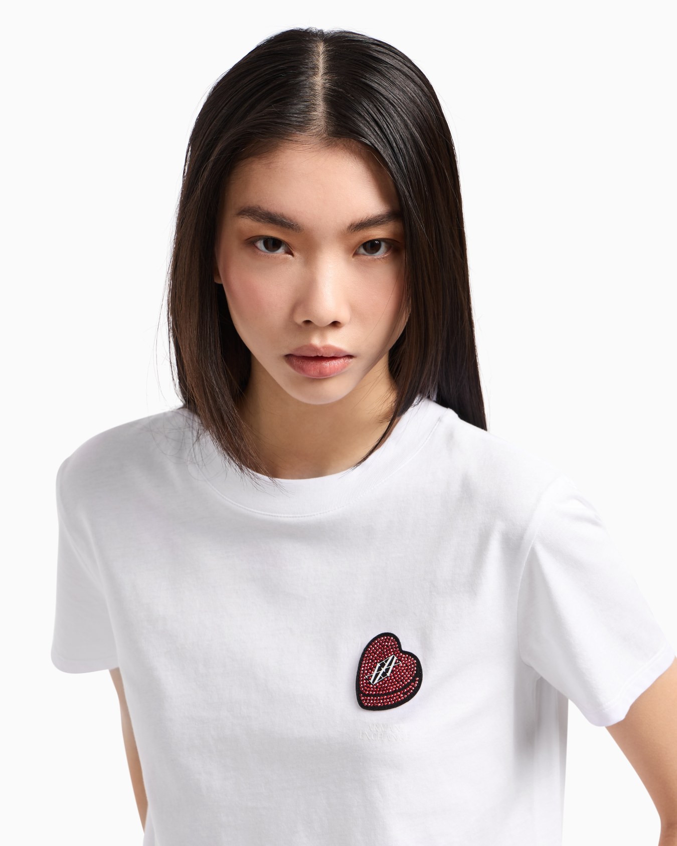 T-Shirt mit Strassherz Folie 4