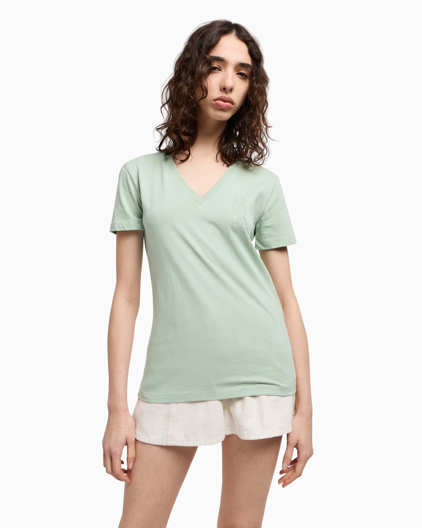Regular fit T-shirt with V-neck Slide 3