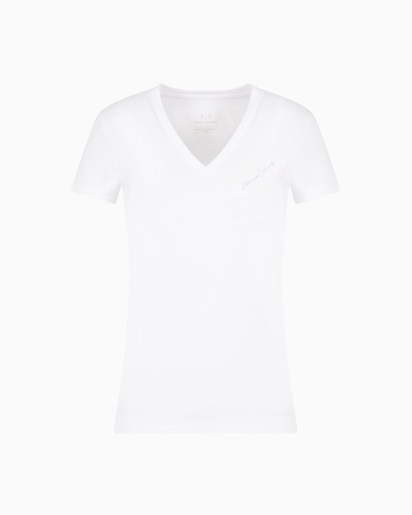 Slim fit T-shirt with signature logo Diapositiva 0