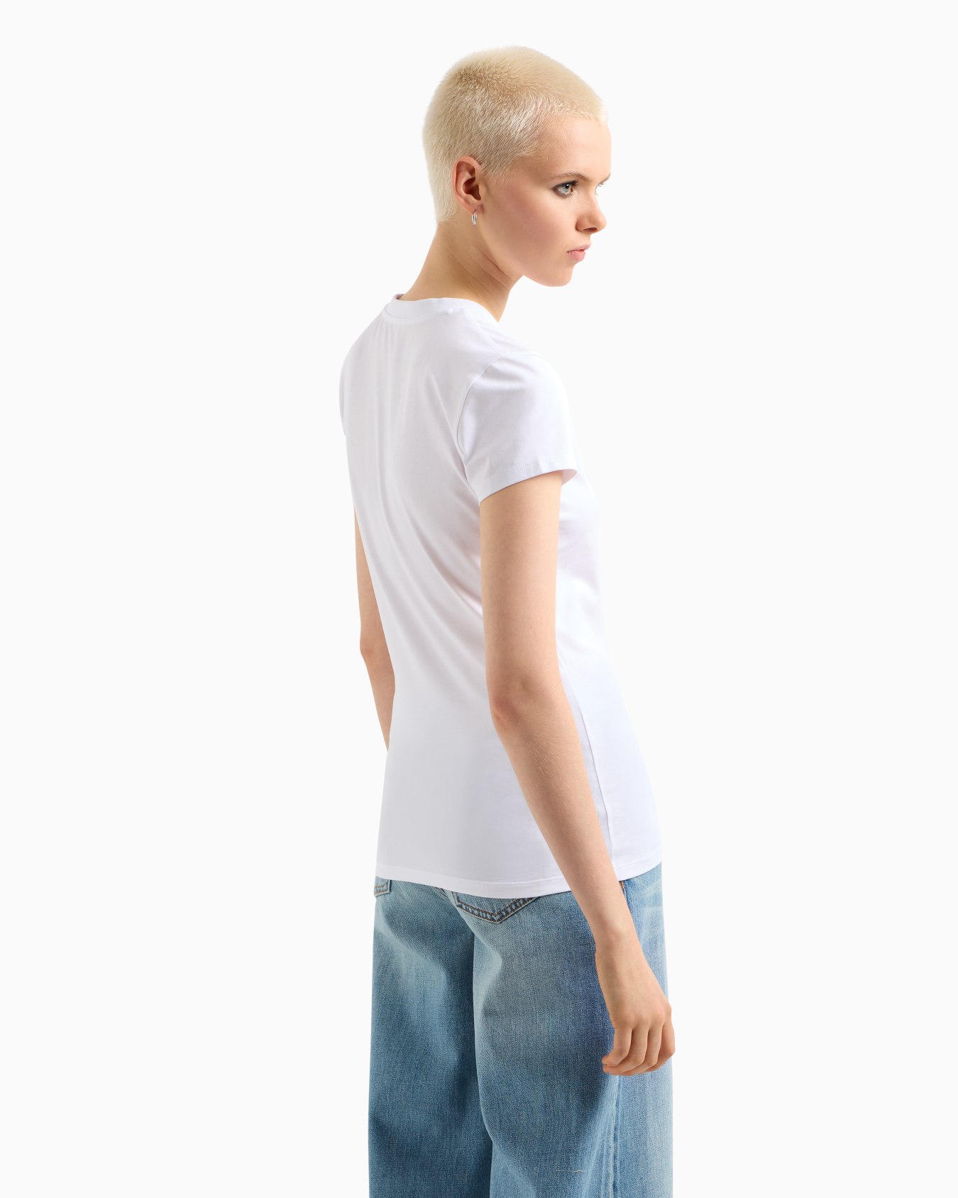 Slim fit T-shirt with signature logo Diapositiva 2