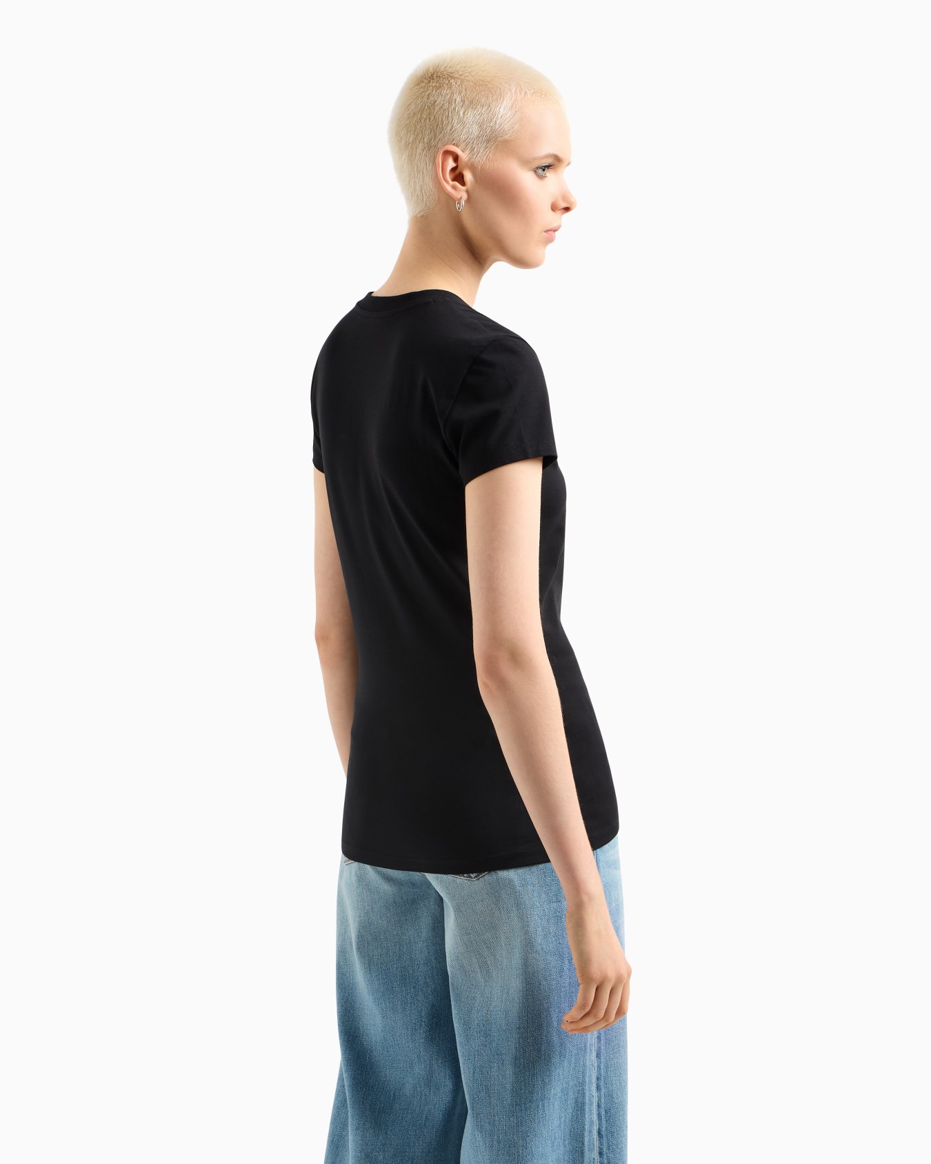 Slim fit T-shirt with signature logo Diapositiva 2