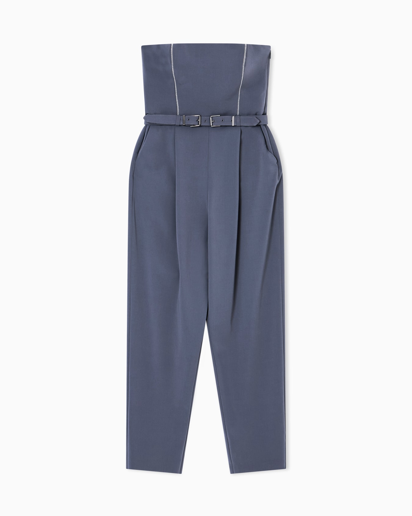 Jumpsuit with pleats and belt Slide 0