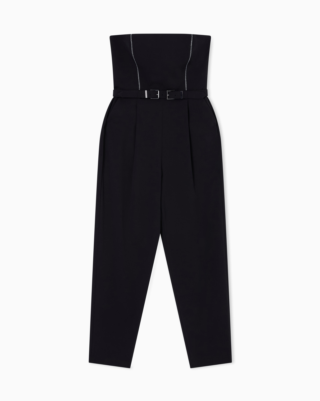 Jumpsuit with pleats and belt Slide 0