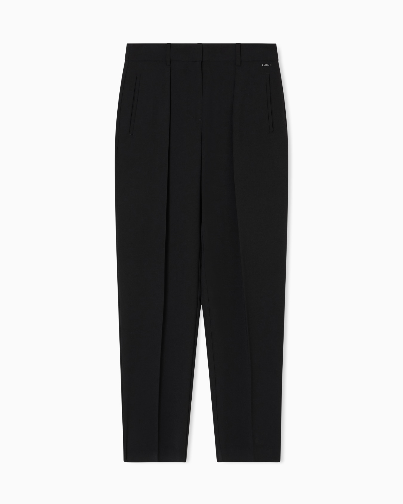 Trousers with pleats in flowing fabric Slide 0