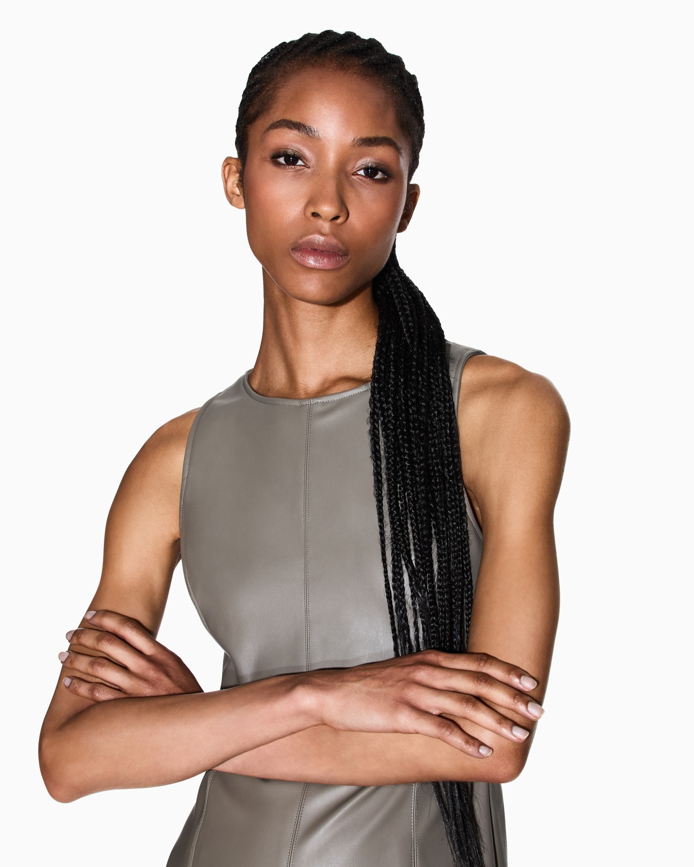 Longuette dress with slit Slide 3