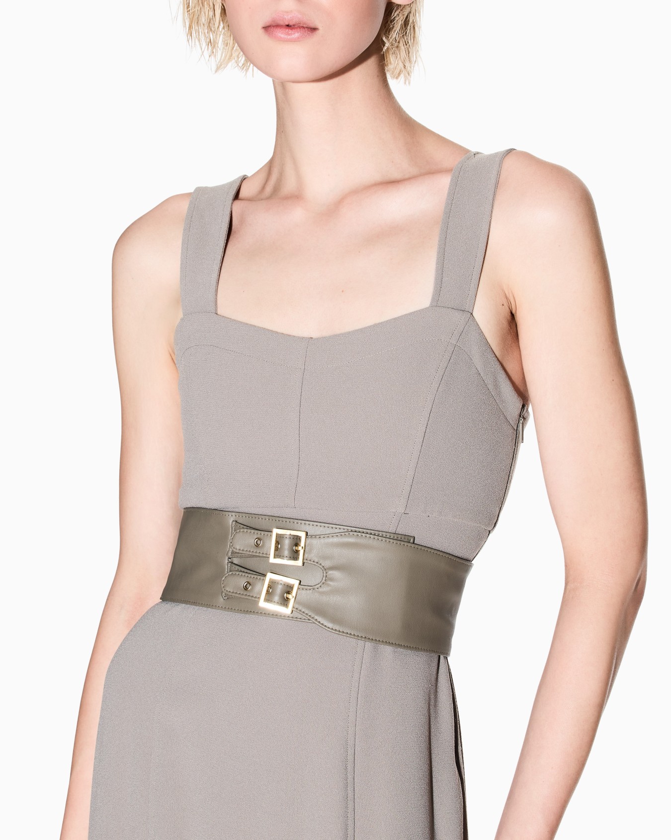Longuette dress with belt Slide 3