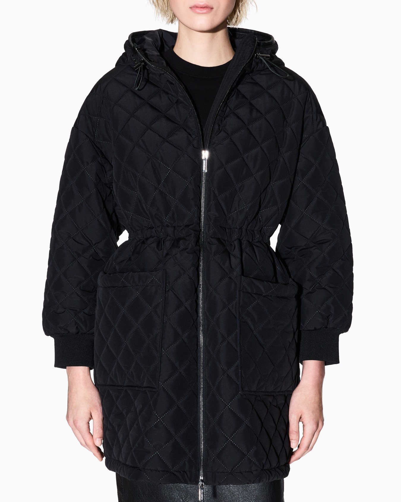 Parka with diamond quilted hood Slide 3