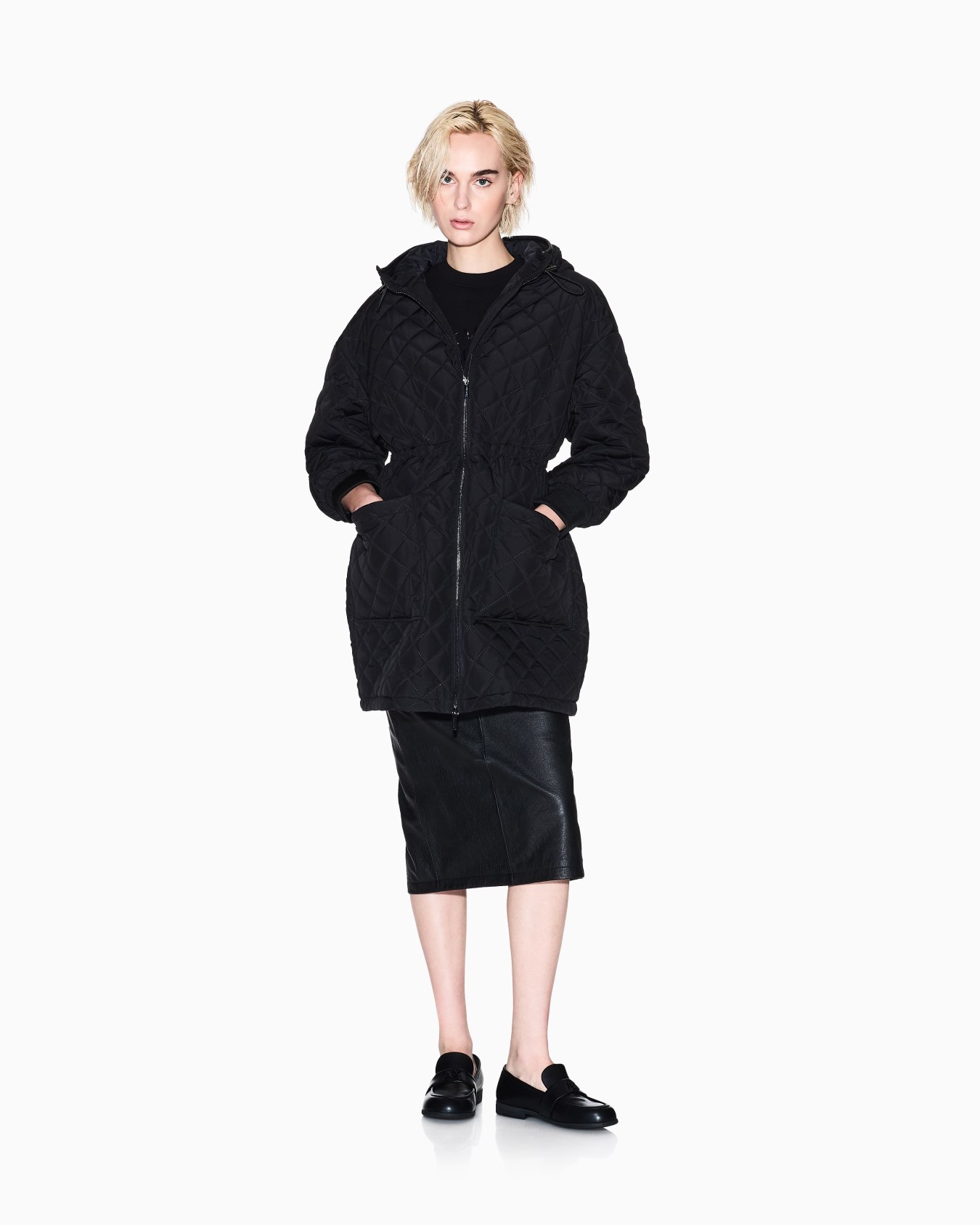Parka with diamond quilted hood Slide 1