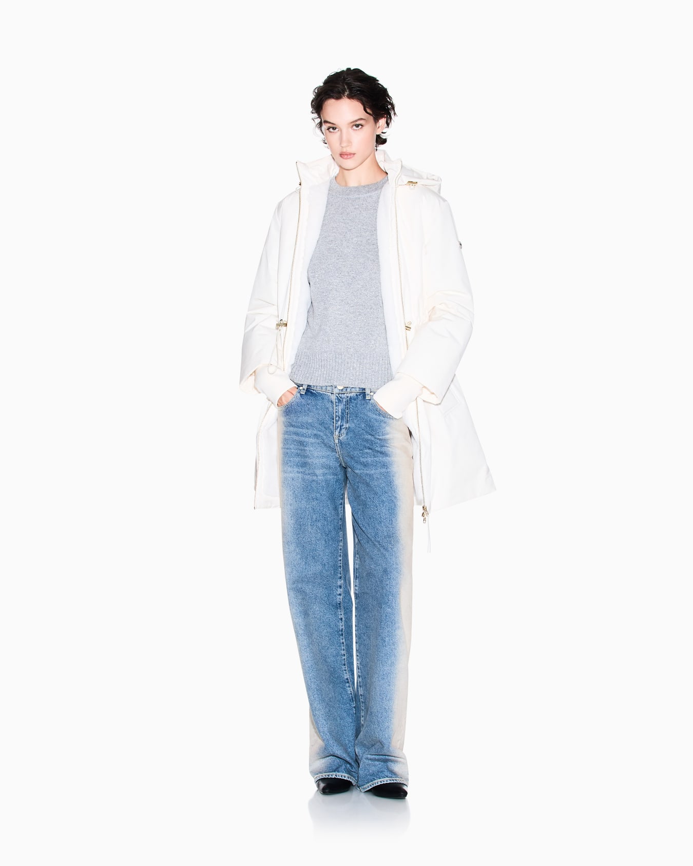 Recycled fabric parka with hood Slide 2
