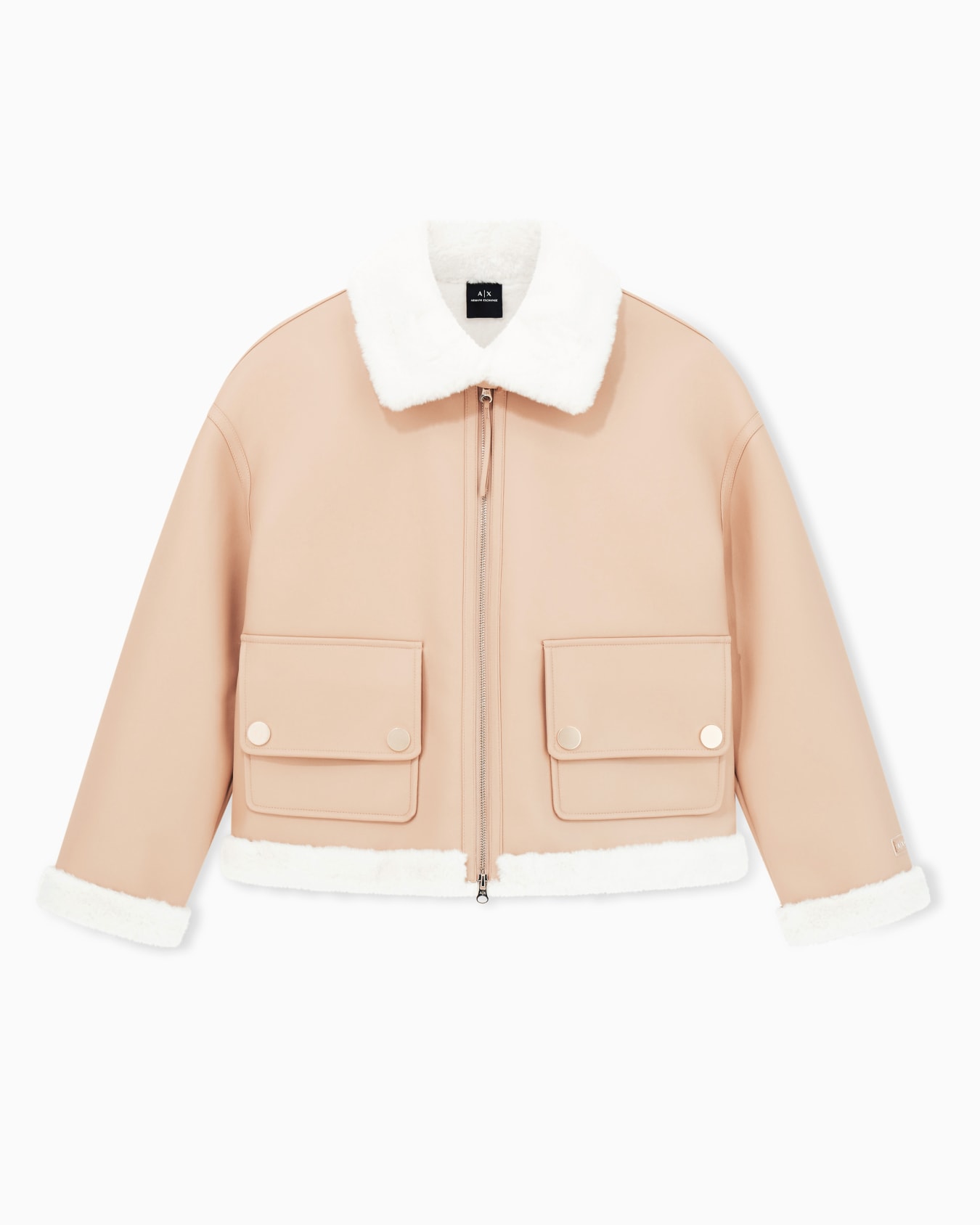 Short Faux Shearling Jacket Slide 0